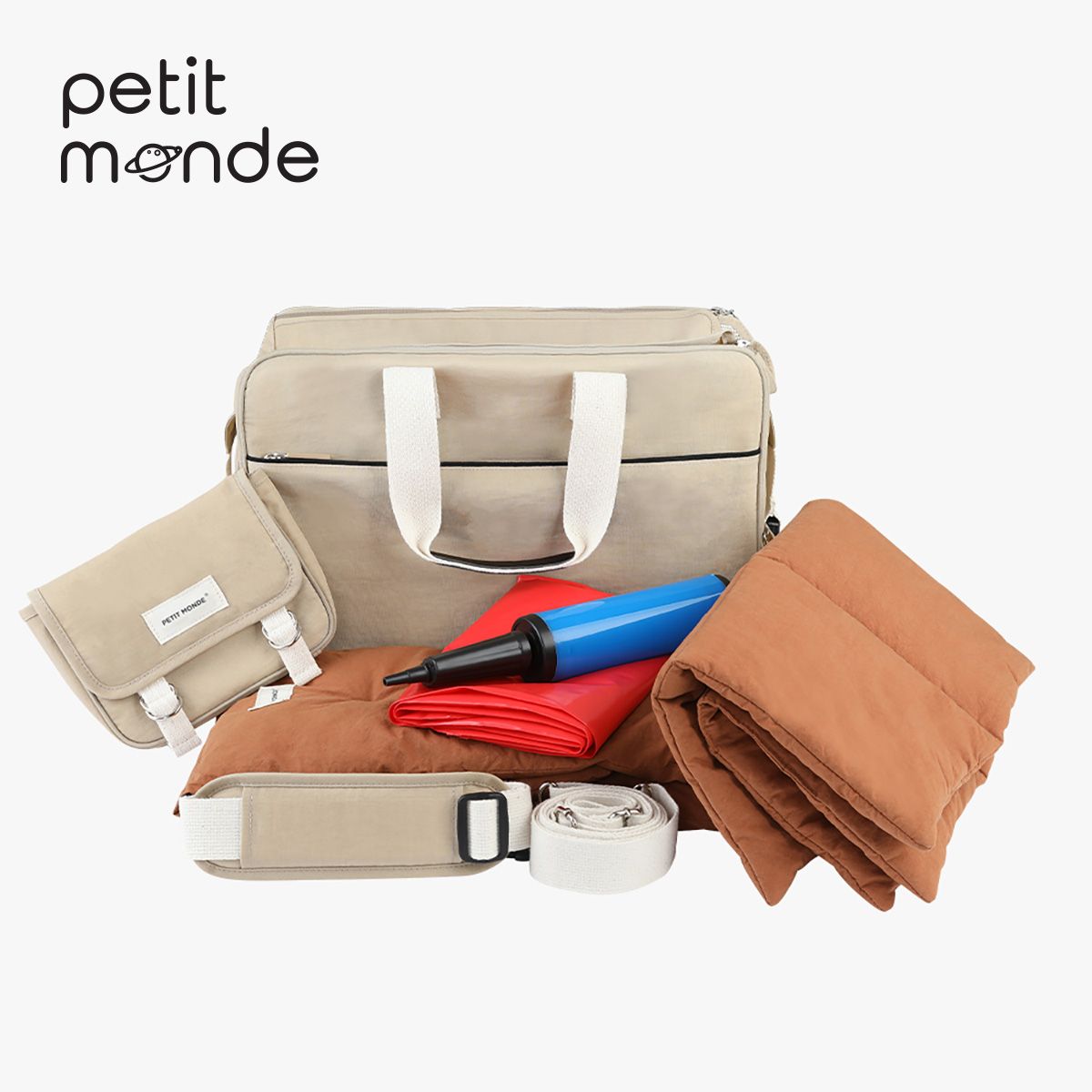 쁘띠몽드(PETIT MONDE) 도빌 캠핑 트래블 백 M/L (+ 미니백) 강아지 카시트 트래블베드