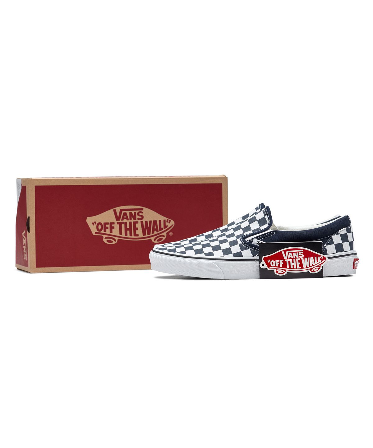 반스(VANS) 클래식 슬립온 - (체커보드) 파리지앵 나이트:트루 화이트 / VN0A5JMHARY1