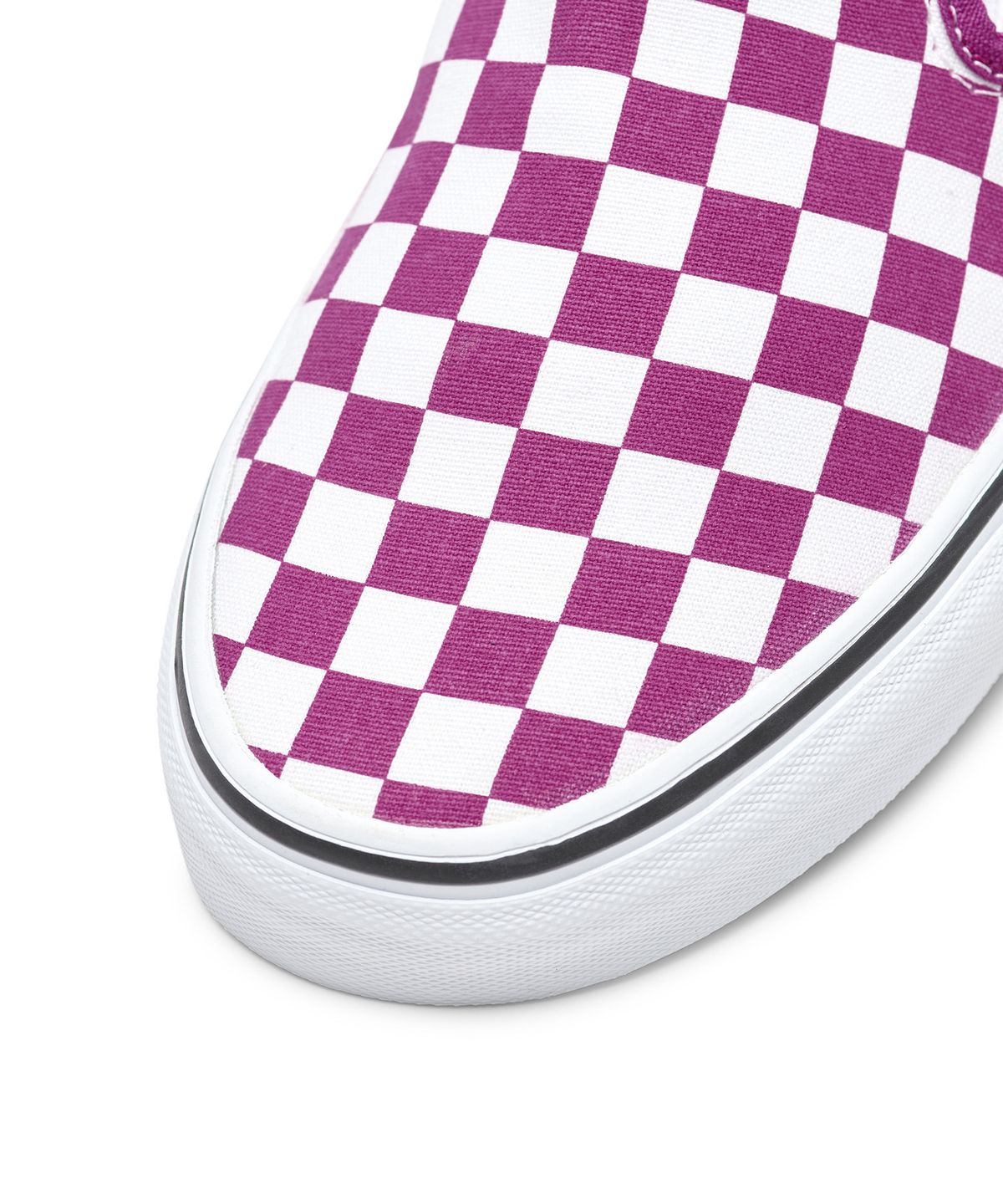 반스(VANS) 클래식 슬립온 - (체커보드) 푸시아 레드:트루 화이트 / VN000XG8AZY1