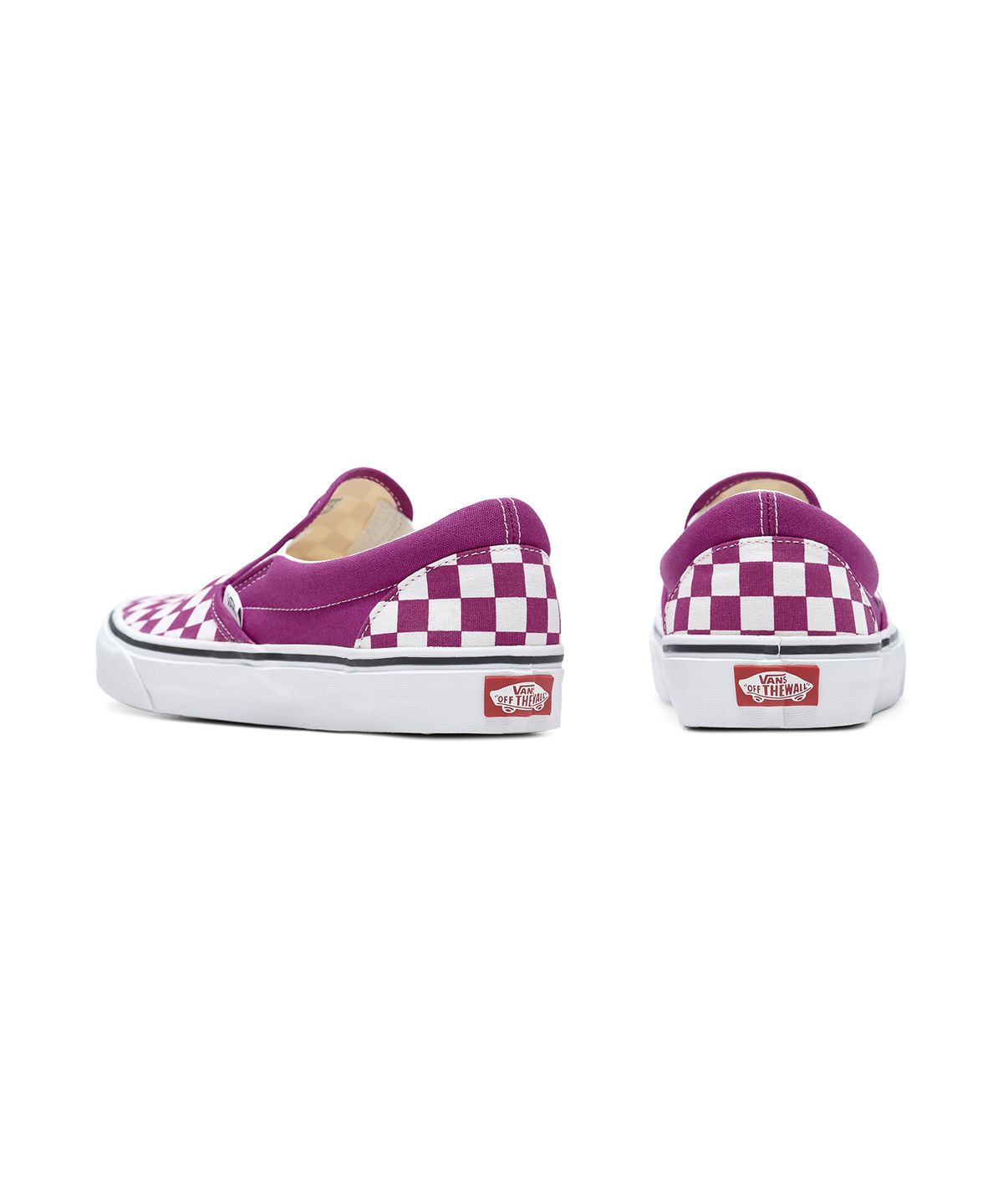 반스(VANS) 클래식 슬립온 - (체커보드) 푸시아 레드:트루 화이트 / VN000XG8AZY1