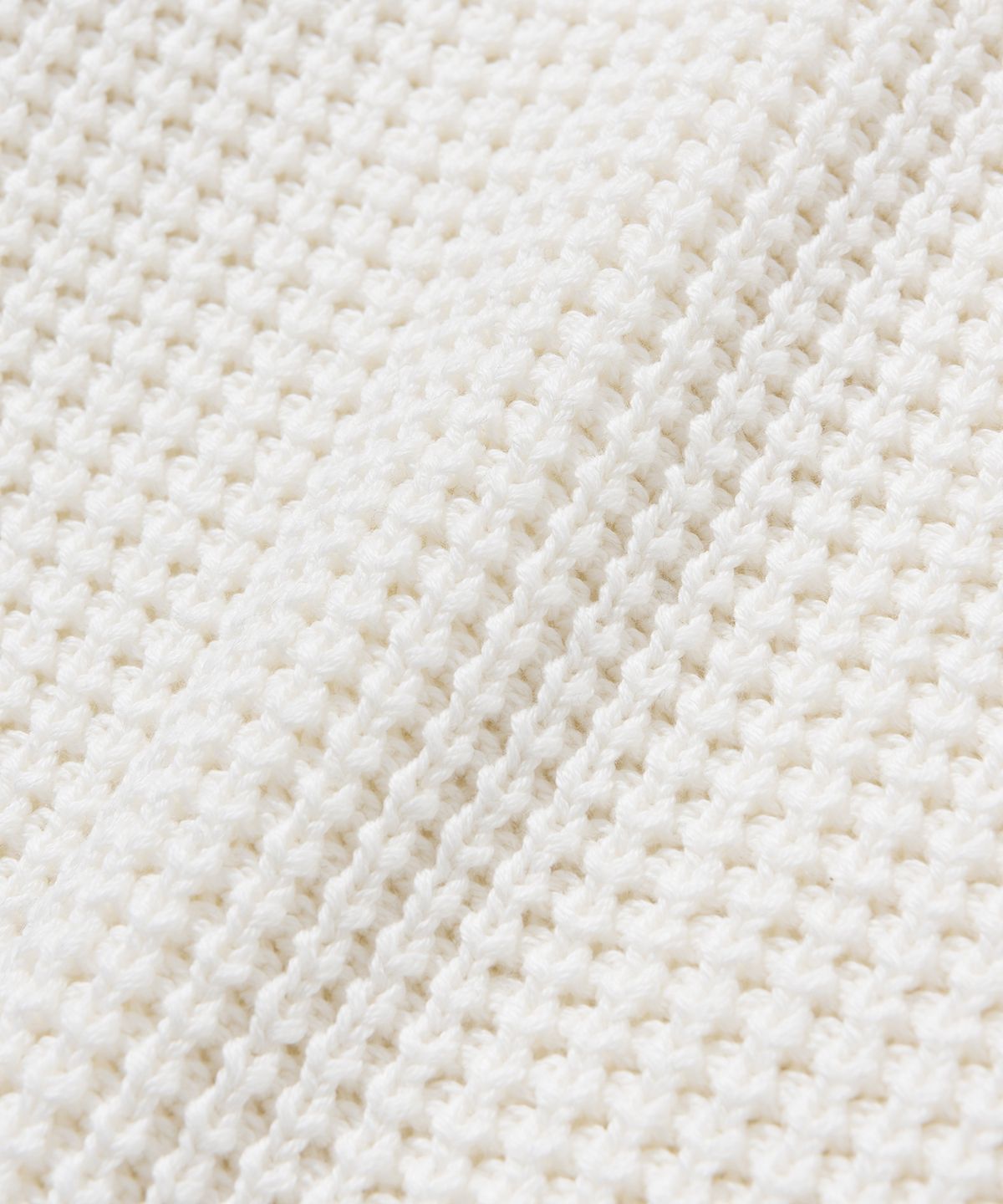 니티드(KNITTED) 소프트코튼 헤비 와플 하프 집업 니트 IVORY