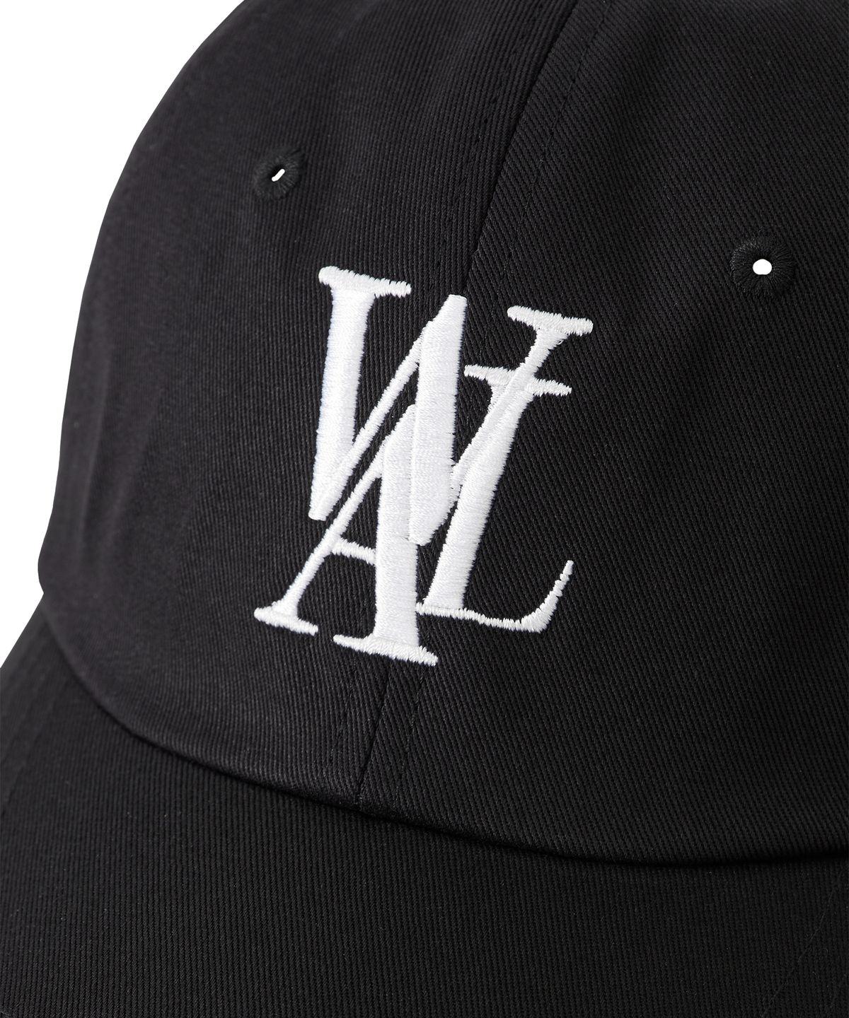 우알롱(WOOALONG) Signature Logo ball cap - BLACK