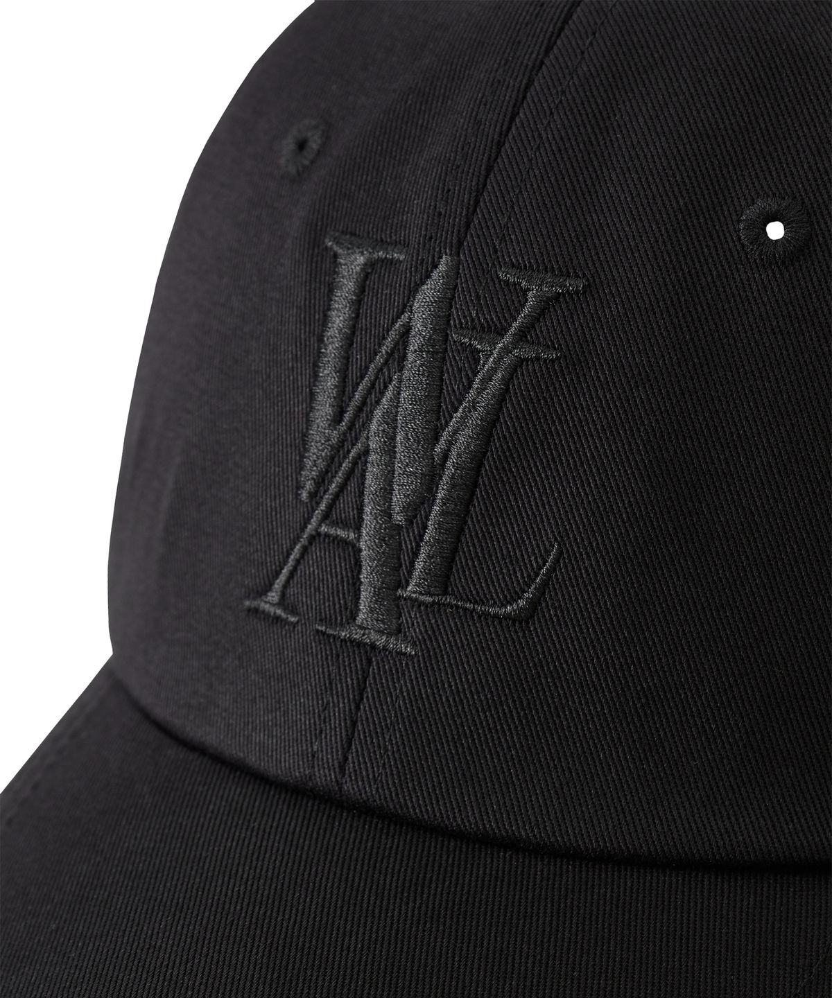 우알롱(WOOALONG) Signature Logo ball cap - BLACK(Black Logo)