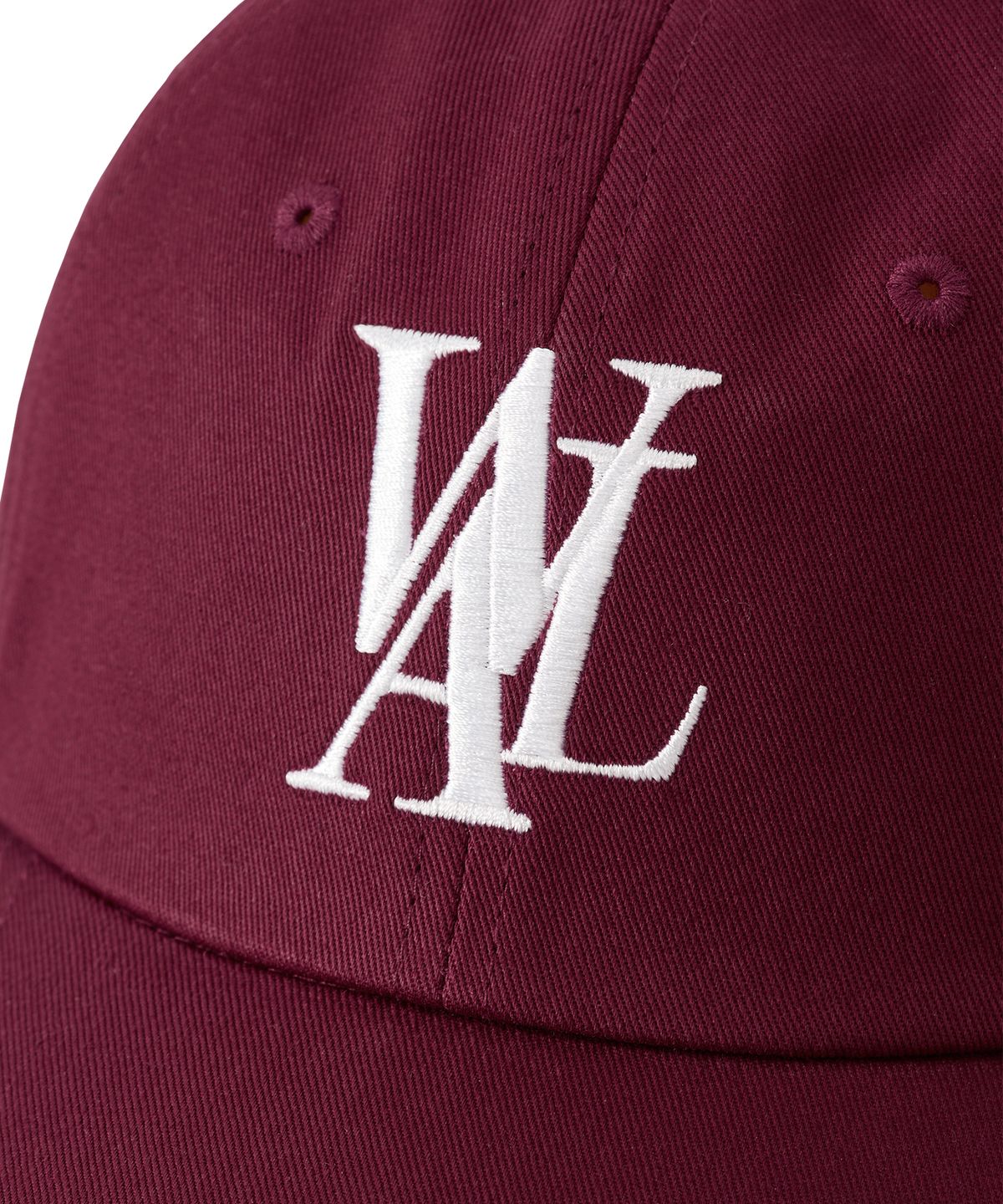 우알롱(WOOALONG) Signature Logo ball cap - WINE