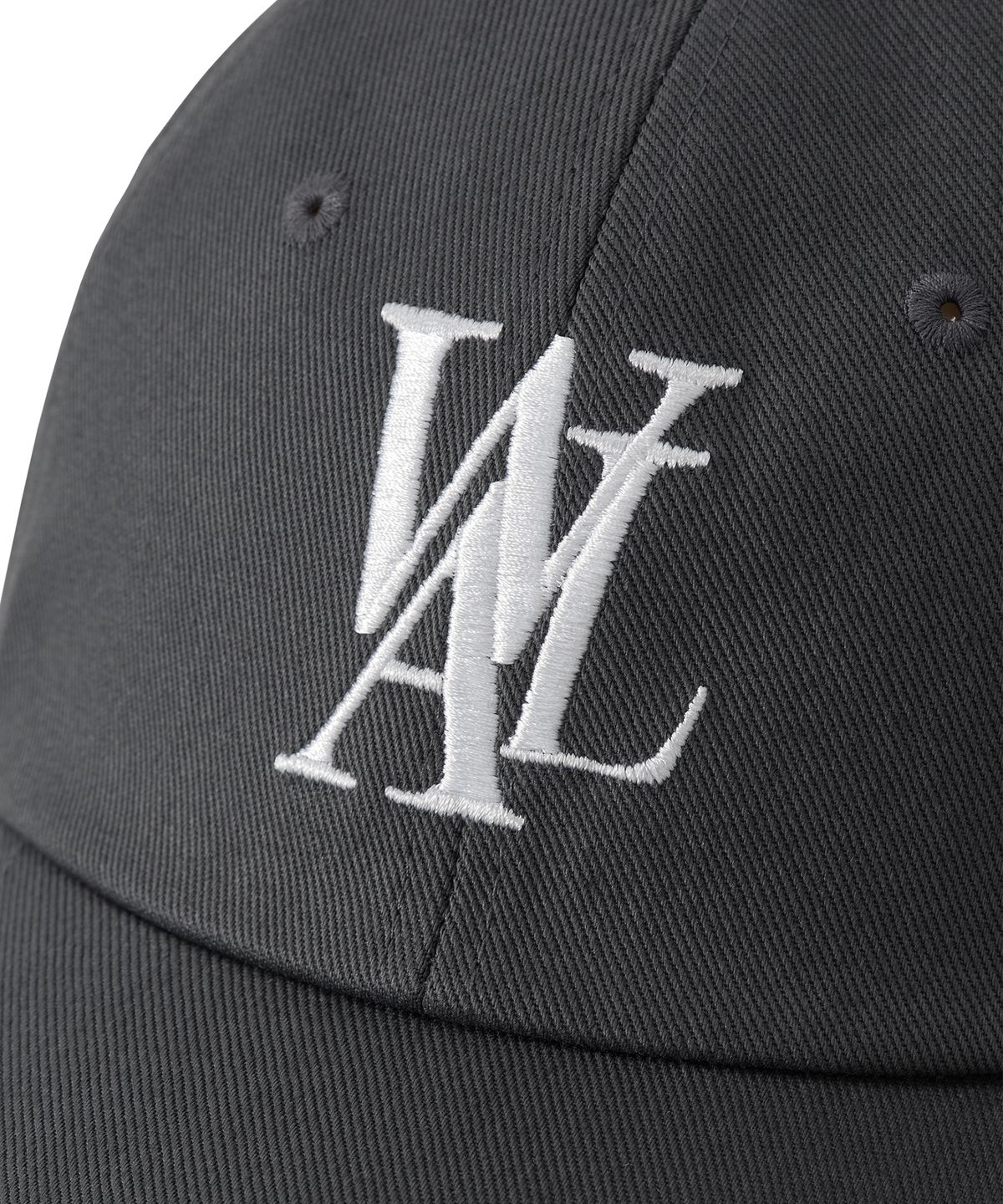 우알롱(WOOALONG) Signature Logo ball cap - CHARCOAL
