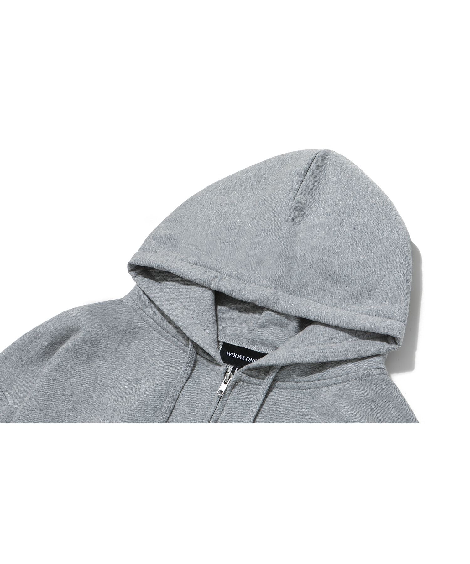 ジャケット WOOALONG Signature slim crop hood zipup CHARCOAL GREY MUSINSA | WOOALONG Signature slim crop hood zip-up
