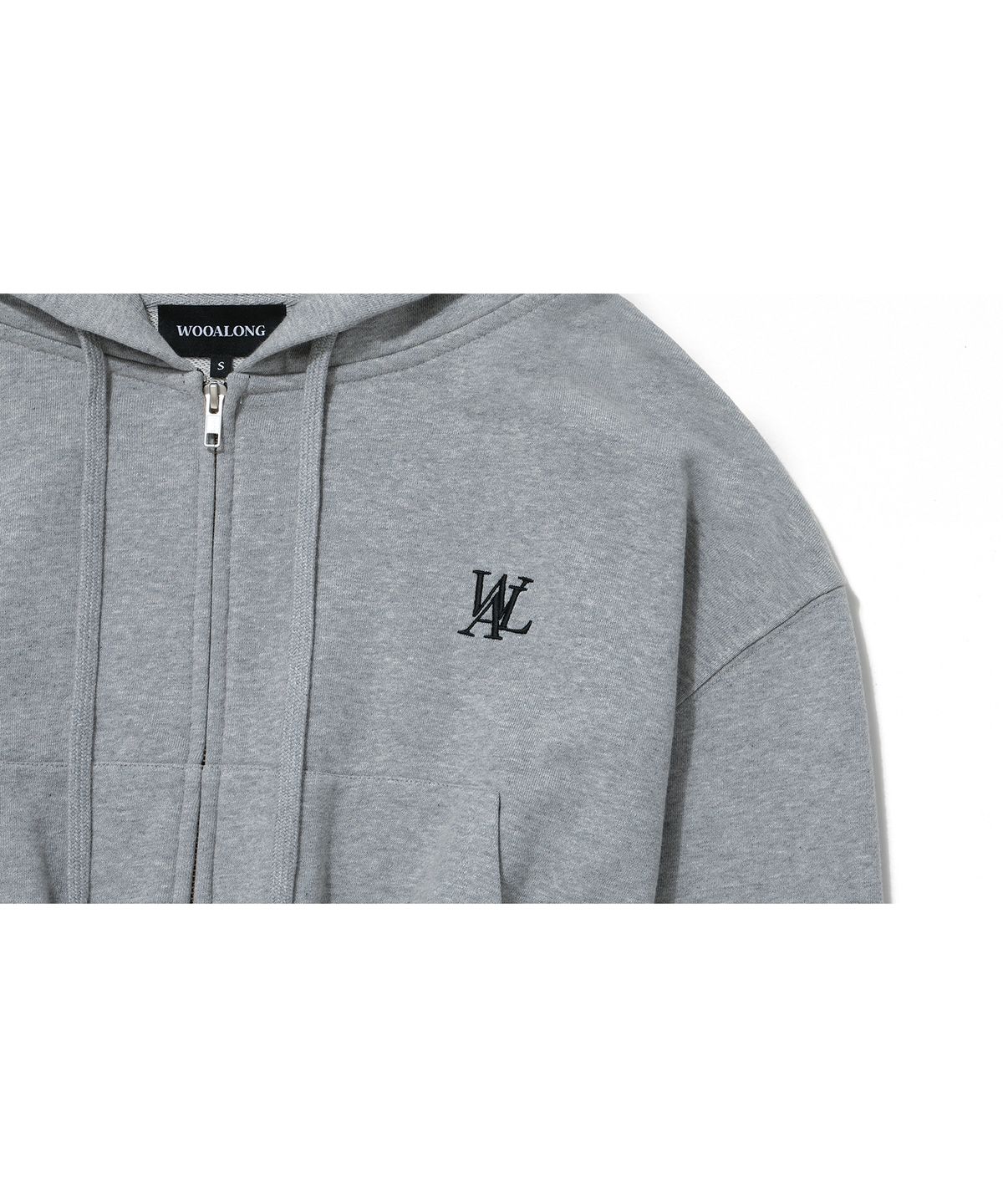 우알롱(WOOALONG) Signature crop hood zip-up - GREY - 사이즈... 무신사 우알롱(WOOALONG)  Signature crop hood zip-up - GREY - 사이즈... 
