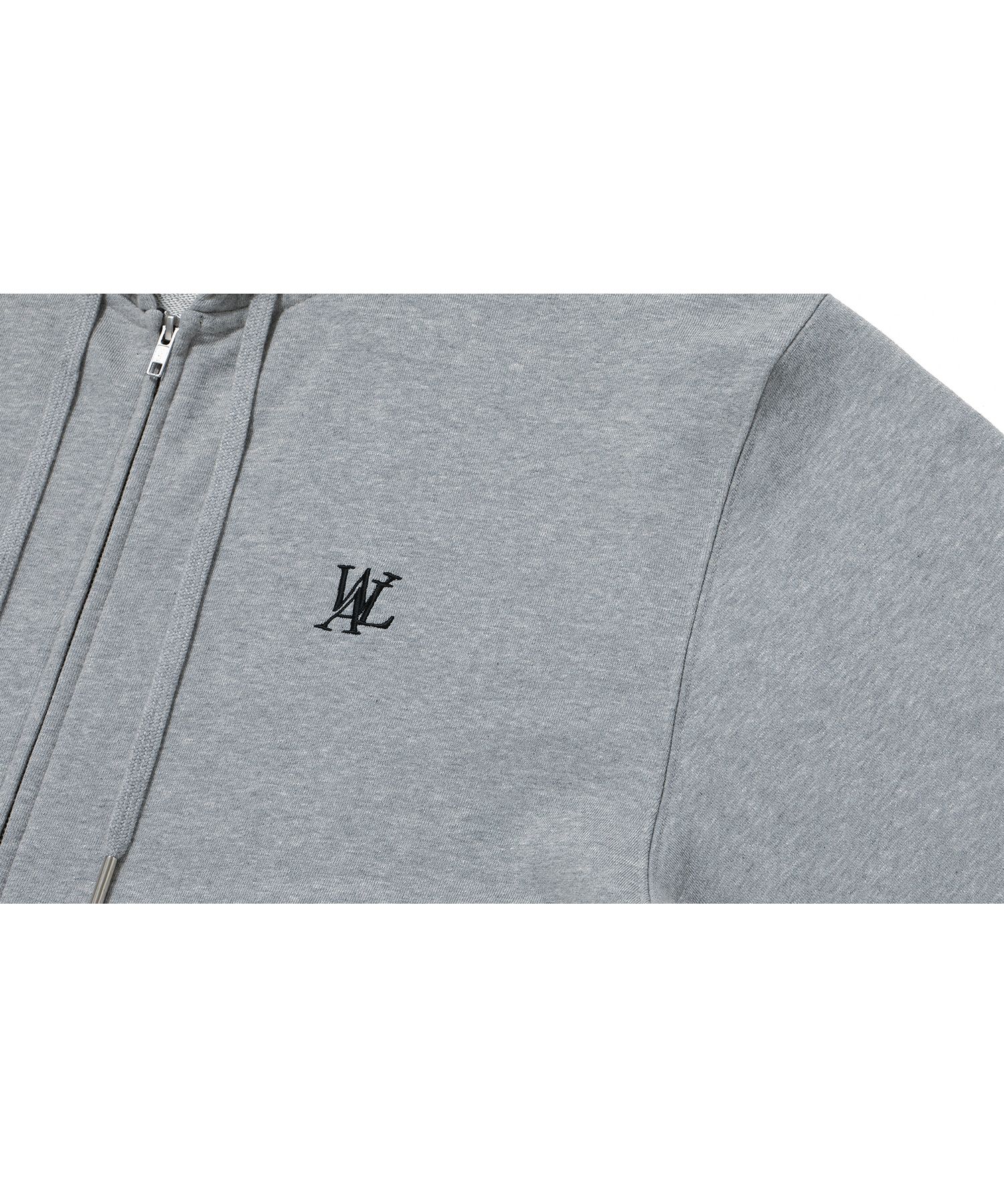 MUSINSA | WOOALONG Signature hood zip-up_GRAY