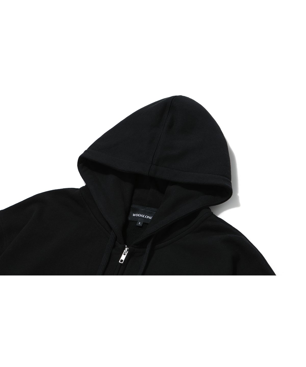 우알롱(WOOALONG) Signature hood zip-up - BLACK