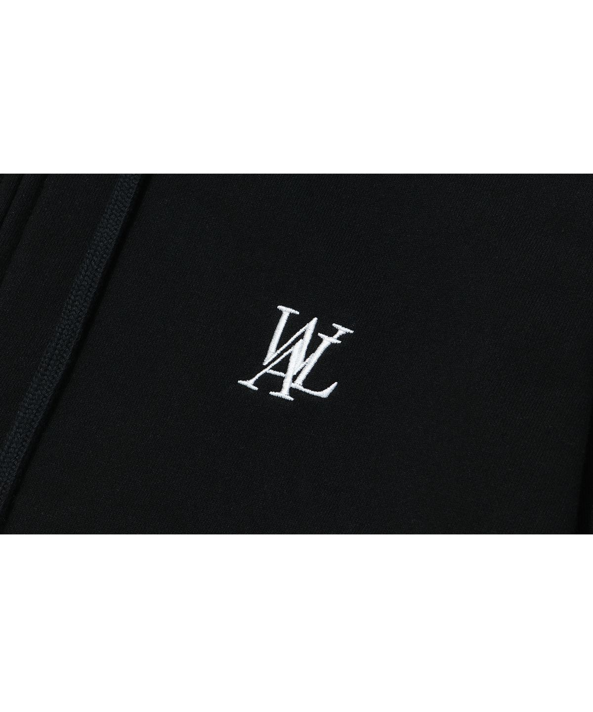 우알롱(WOOALONG) Signature hood zip-up - BLACK