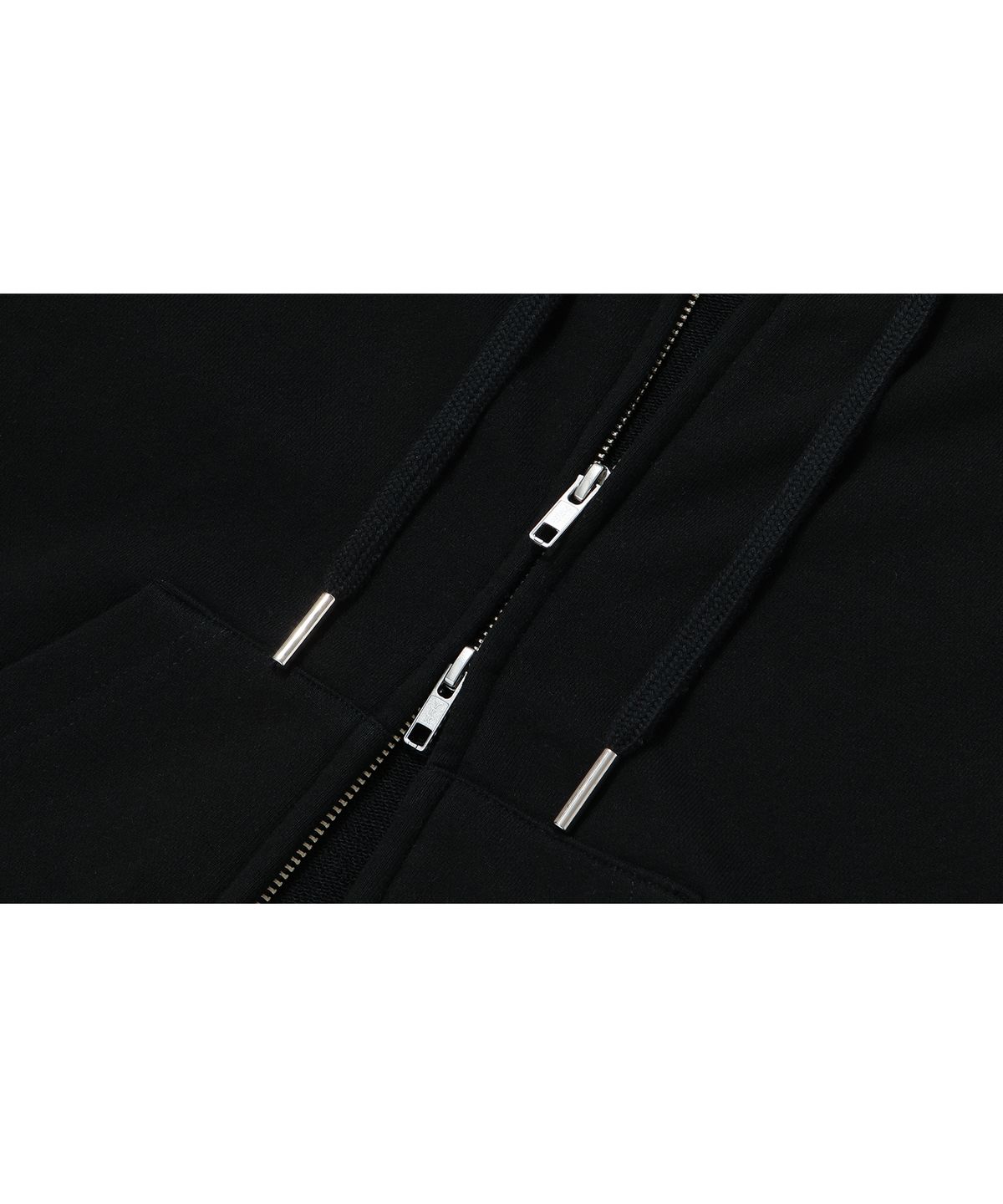 우알롱(WOOALONG) Signature hood zip-up - BLACK