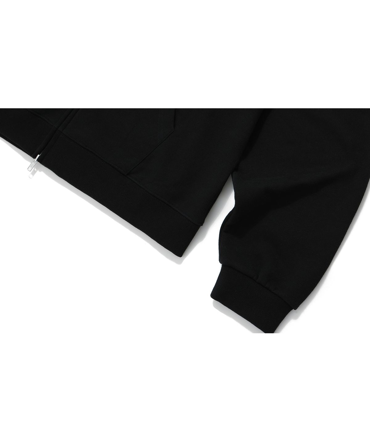 우알롱(WOOALONG) Signature hood zip-up - BLACK