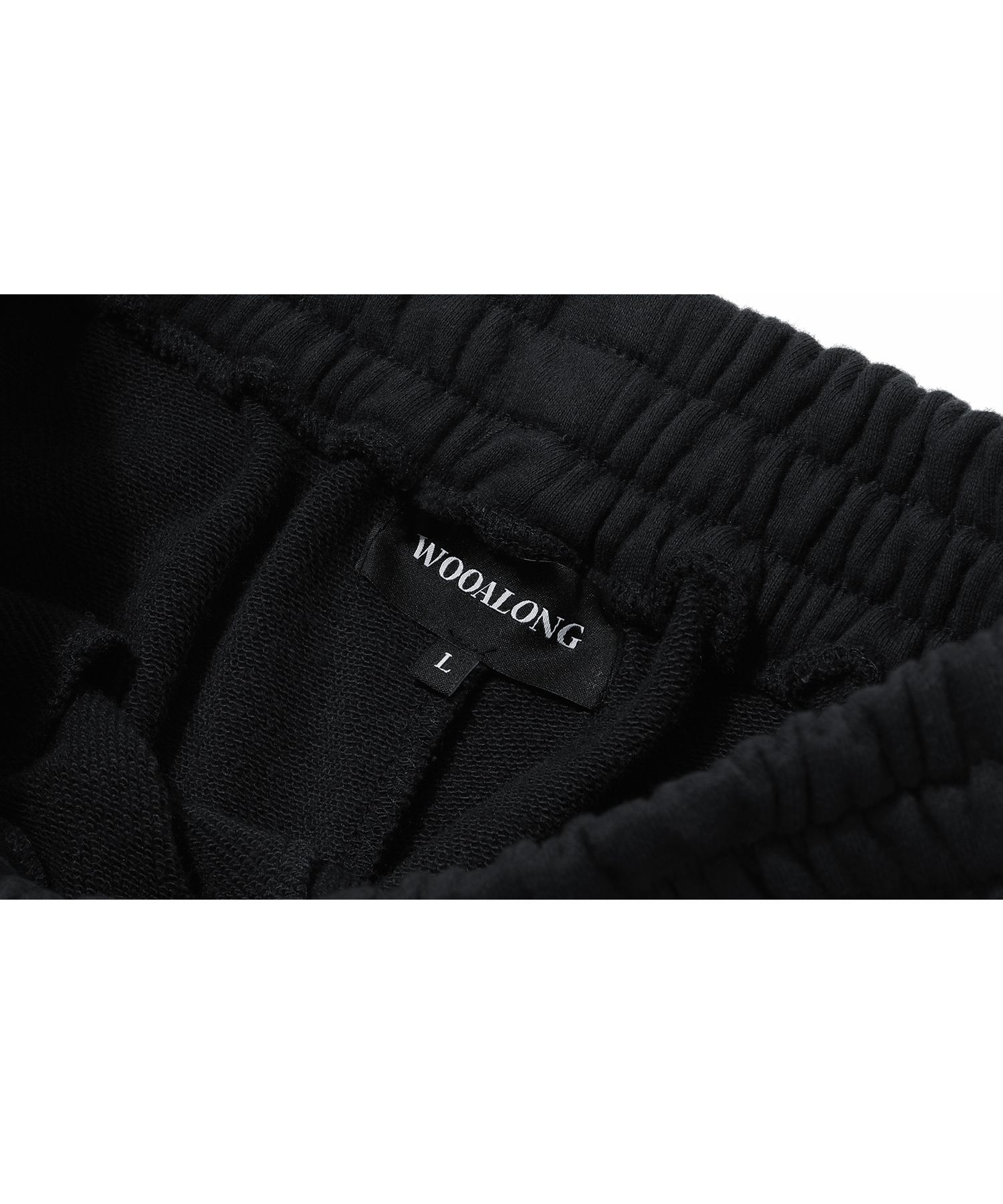 MUSINSA | WOOALONG Signature jogger pants_BLACK