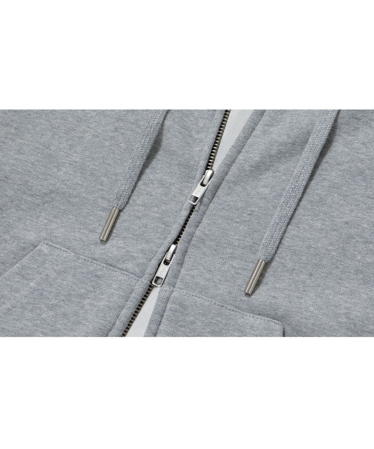 우알롱(WOOALONG) (기모)Signature hood zip-up - GREY