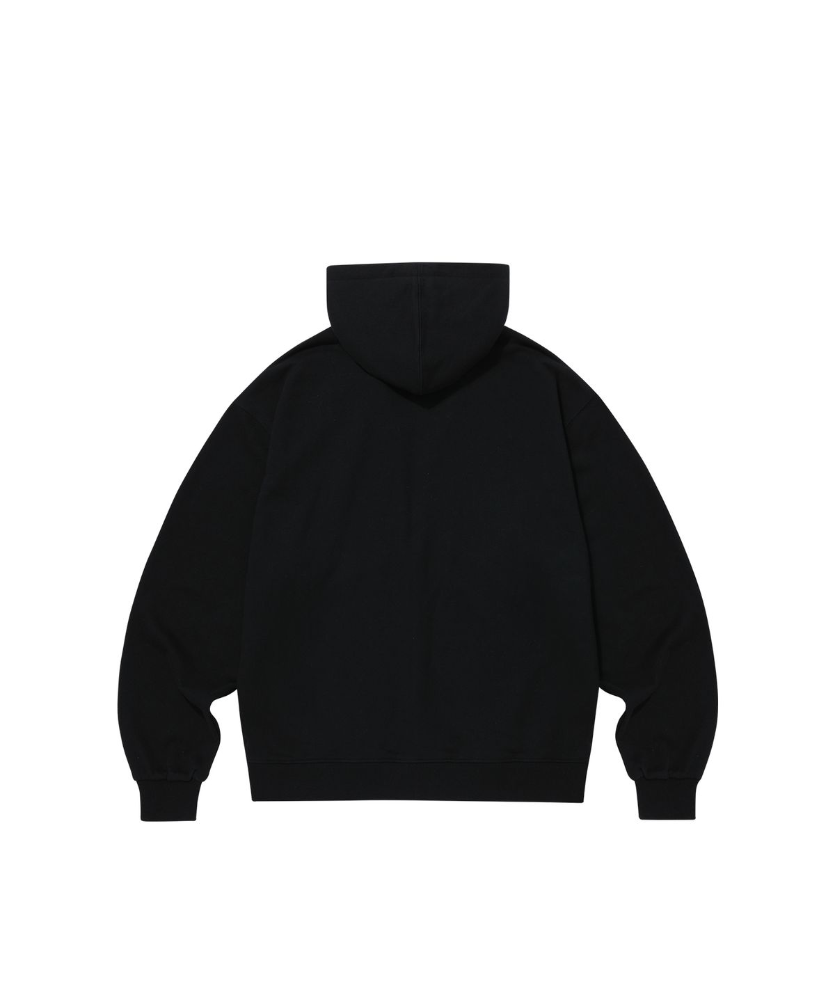 우알롱(WOOALONG) (기모)Signature hood zip-up - BLACK