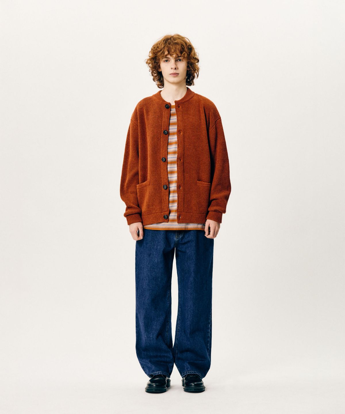 에스피오나지(ESPIONAGE) Miller Heavyweight Cardigan Burnt Orange