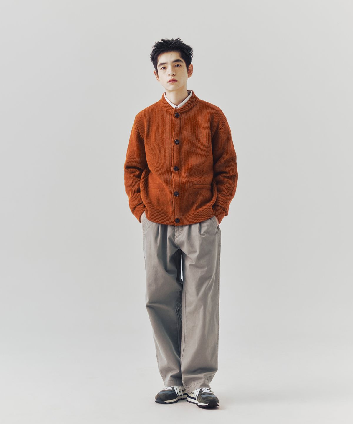 에스피오나지(ESPIONAGE) Miller Heavyweight Cardigan Burnt Orange