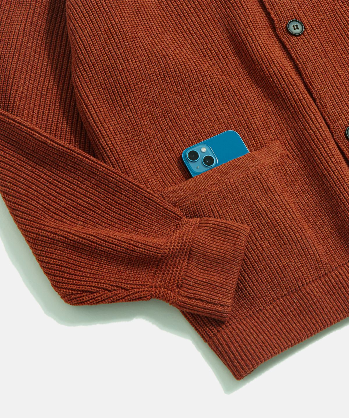 에스피오나지(ESPIONAGE) Miller Heavyweight Cardigan Burnt Orange