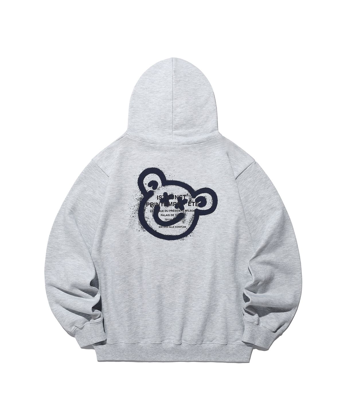 이스트쿤스트(ISTKUNST) BEAR&SMILEY HOODIE_LIGHT GREY(IK2DSMM401A)