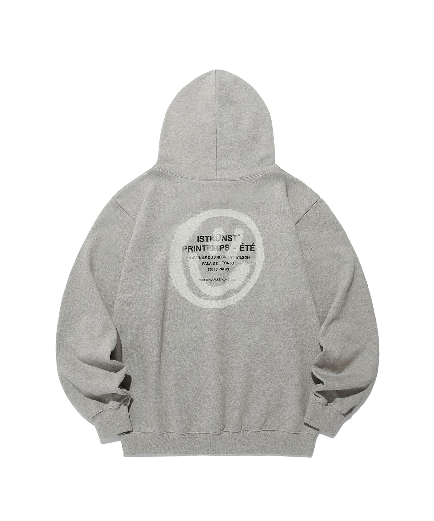 MUSINSA | ISTKUNST LOGO & SMILELY HOODIE GRAY (IK2CSMM400A)