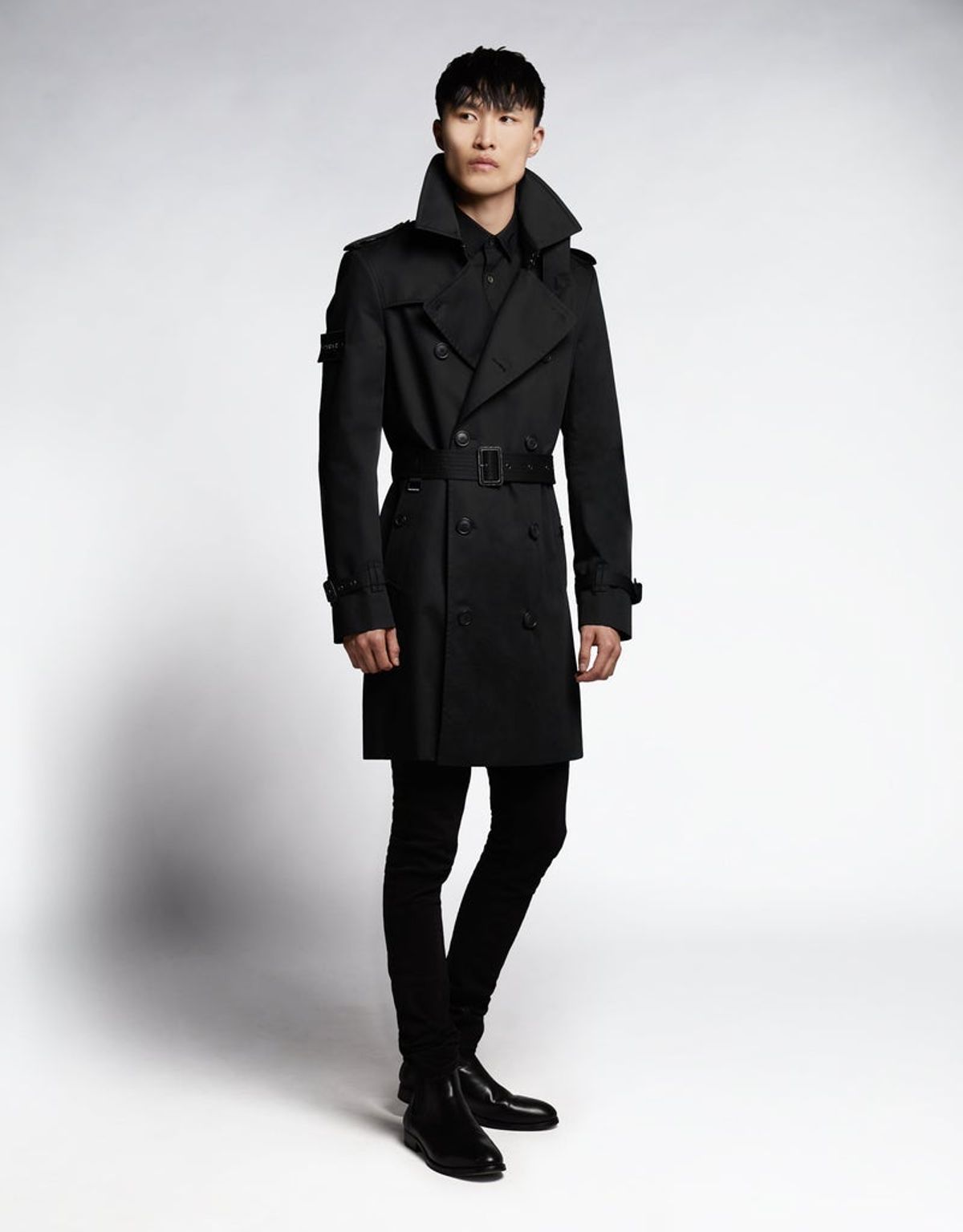 트렌치런던(TRENCH LONDON) 킹 슈퍼파인 오가닉 클래식 트렌치 코트 (BLACK/BLACK/BLACK)
