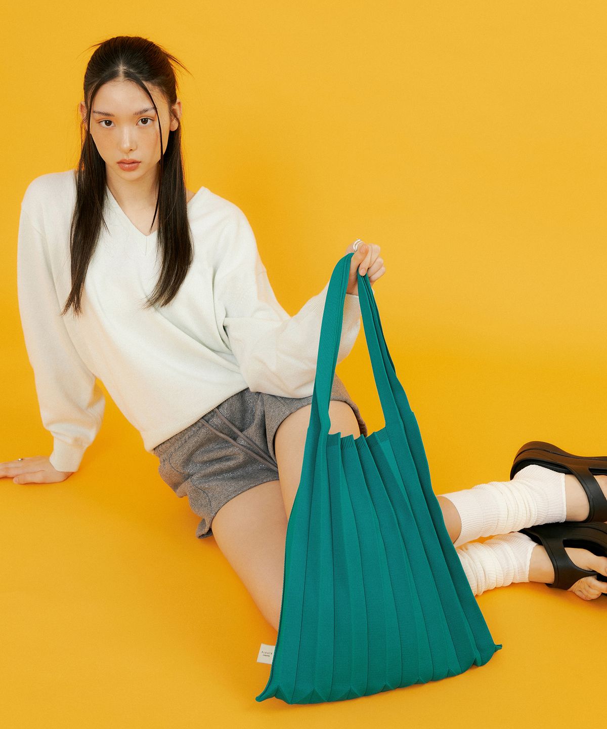 플리츠마마(PLEATSMAMA) 숄더백 터키그린