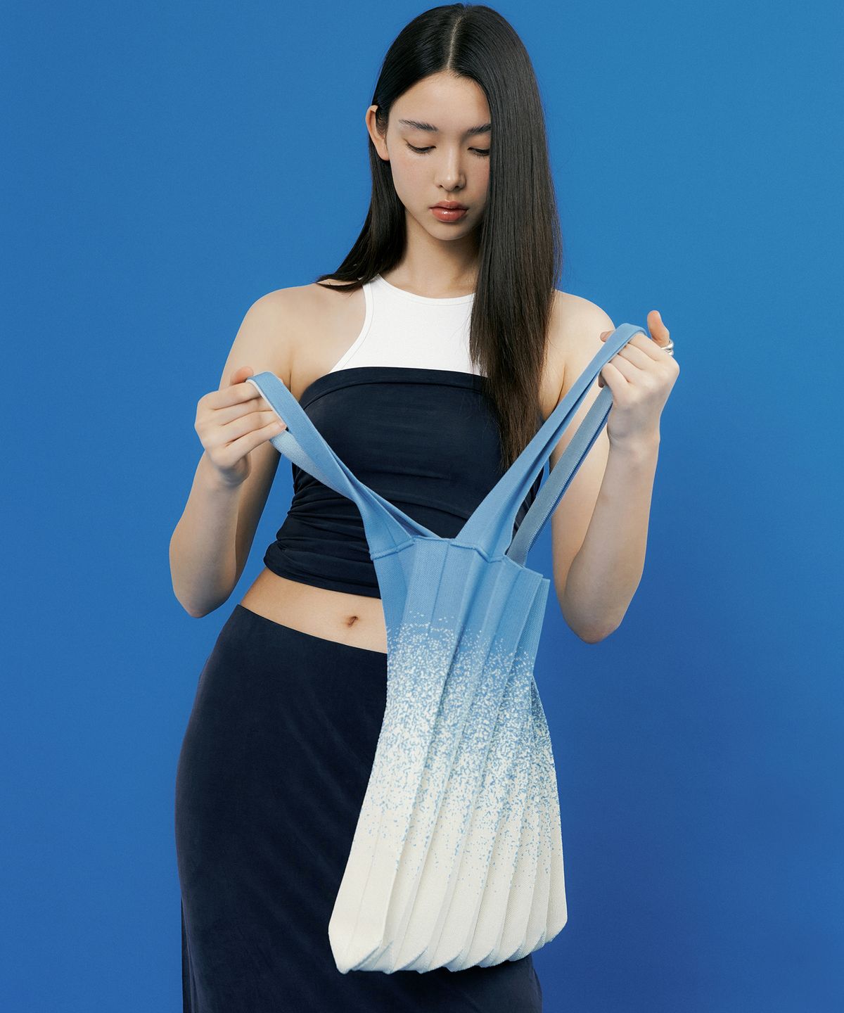 플리츠마마(PLEATSMAMA) 숄더백 오션스카이