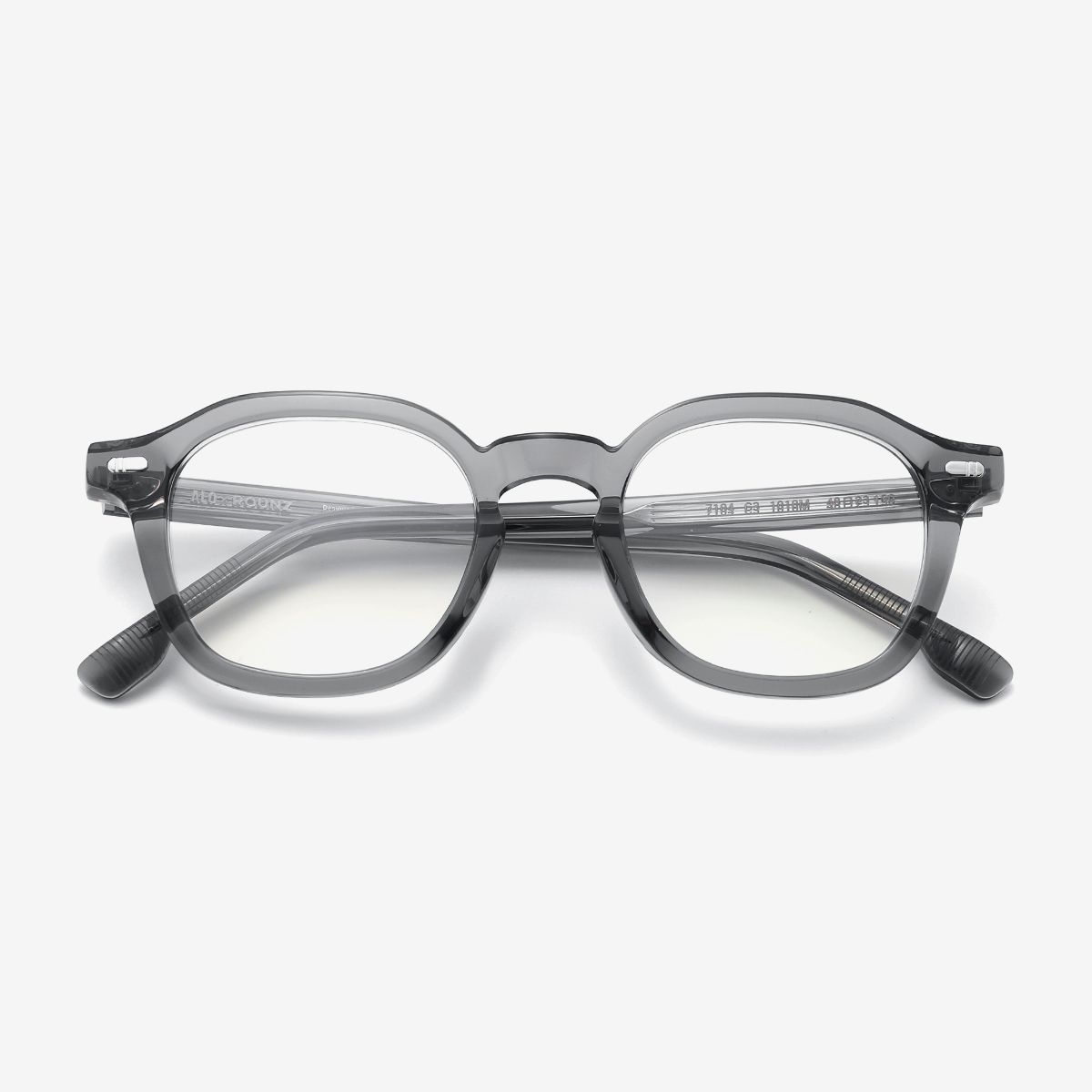 알로아이웨어(ALO EYEWEAR) [ALOXROUNZ] 볼드 프렌치 스퀘어 ARA7104 C3 투명 그레이