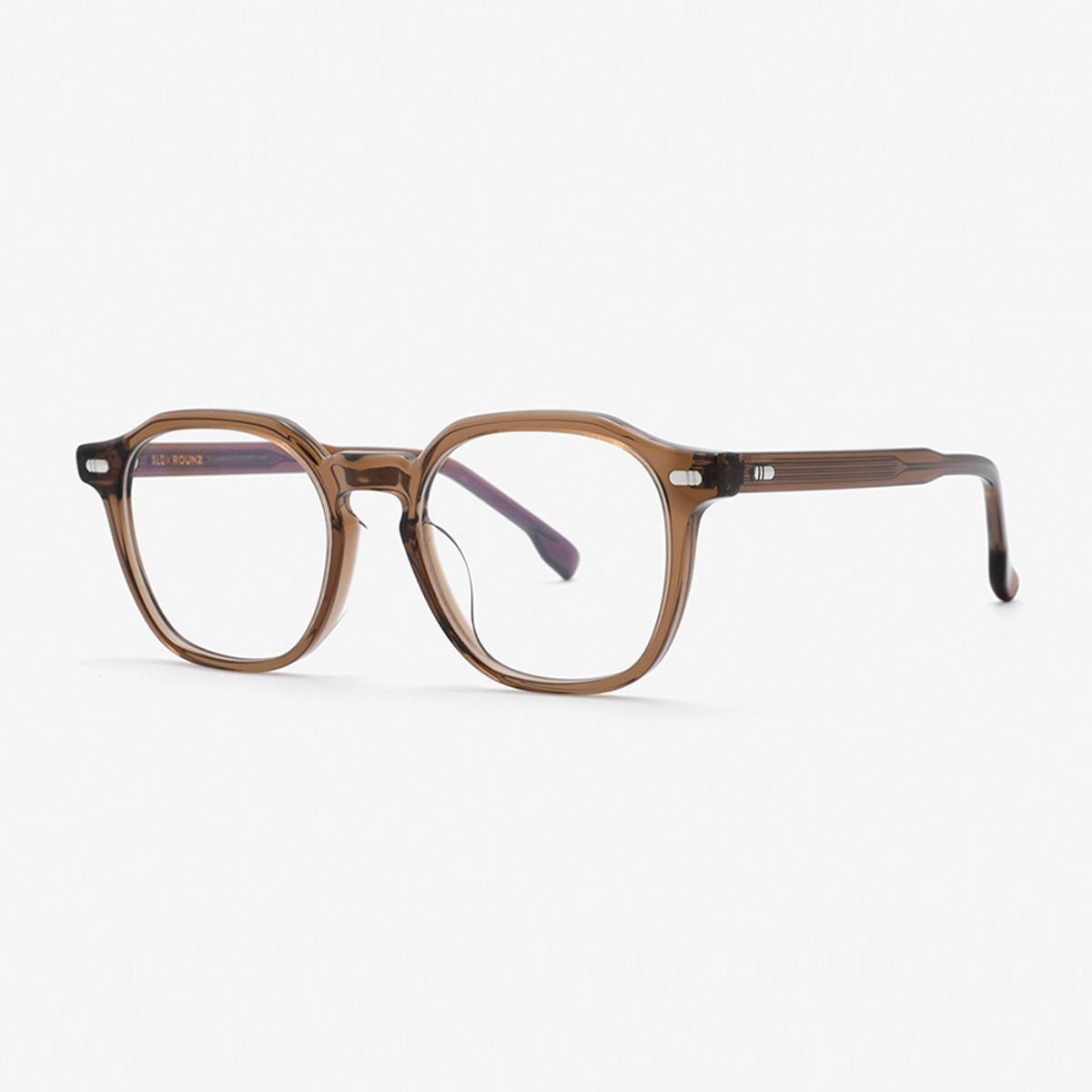 알로아이웨어(ALO EYEWEAR) [ALOXROUNZ] 오버사이즈 프렌치 스퀘어 ARA7105 C2 투명 브라운