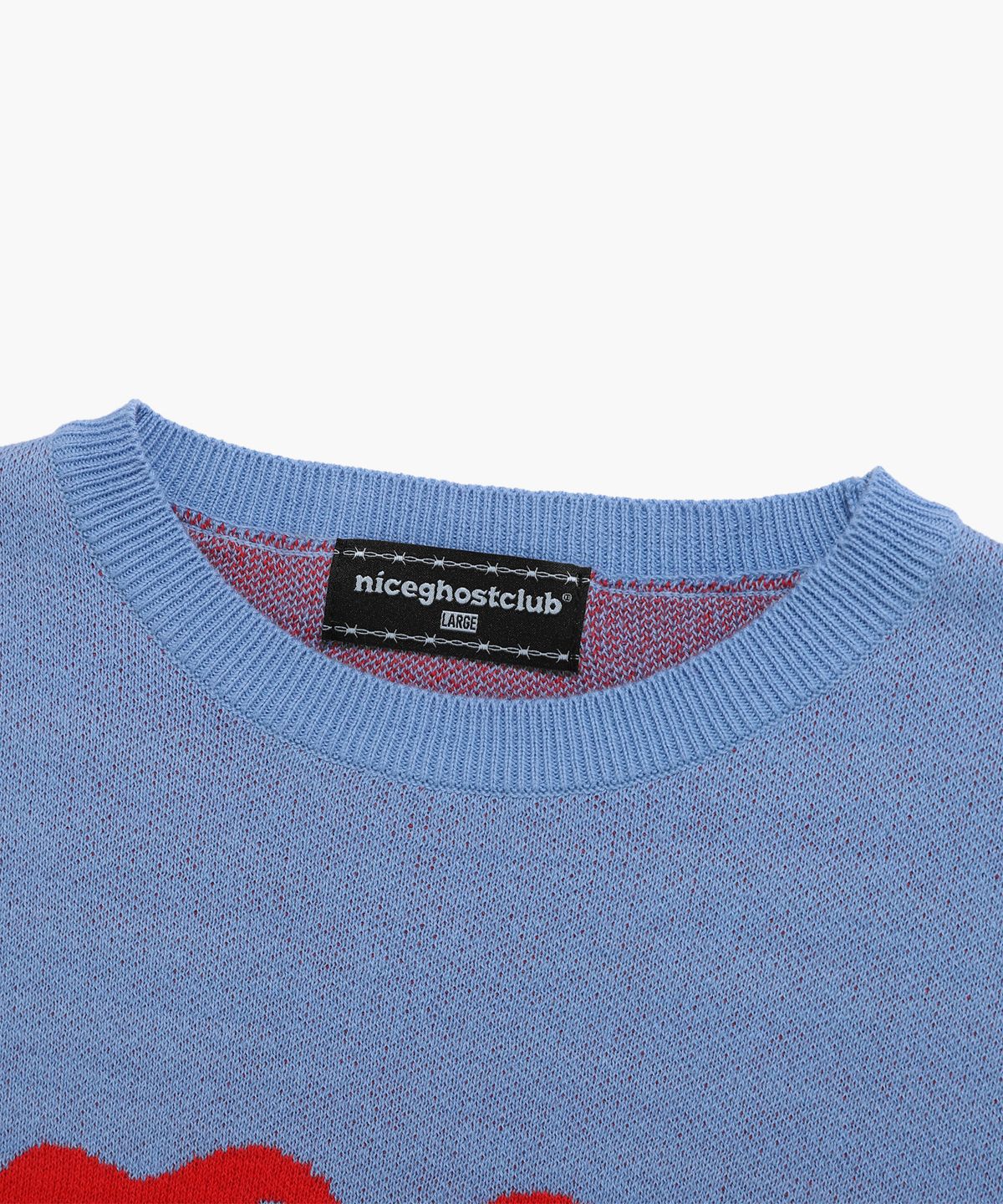 나이스고스트클럽(NICEGHOSTCLUB) GUMMY BEAR KNIT HALF T_BLUE(NG2CFUK604A)