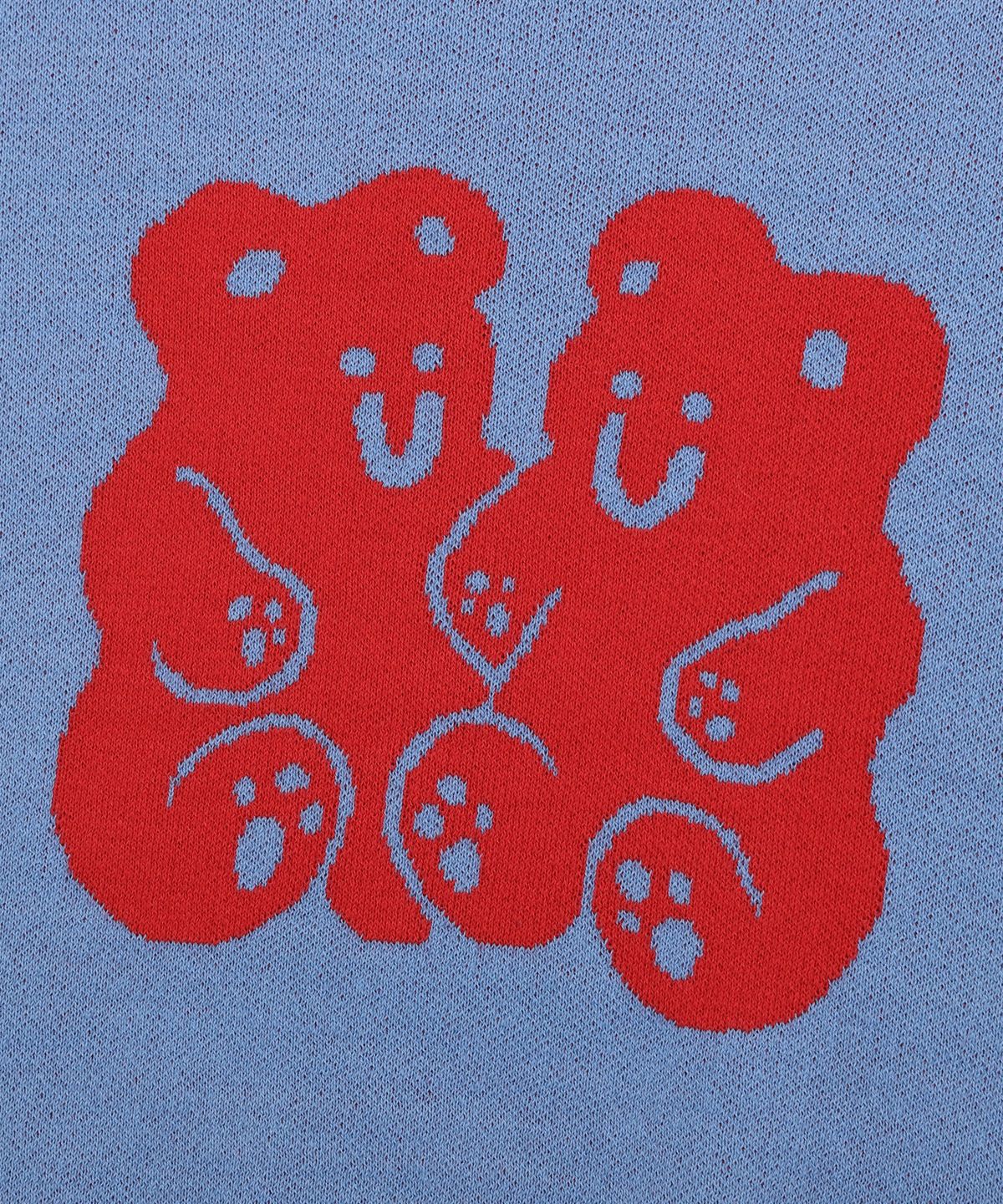 나이스고스트클럽(NICEGHOSTCLUB) GUMMY BEAR KNIT HALF T_BLUE(NG2CFUK604A)