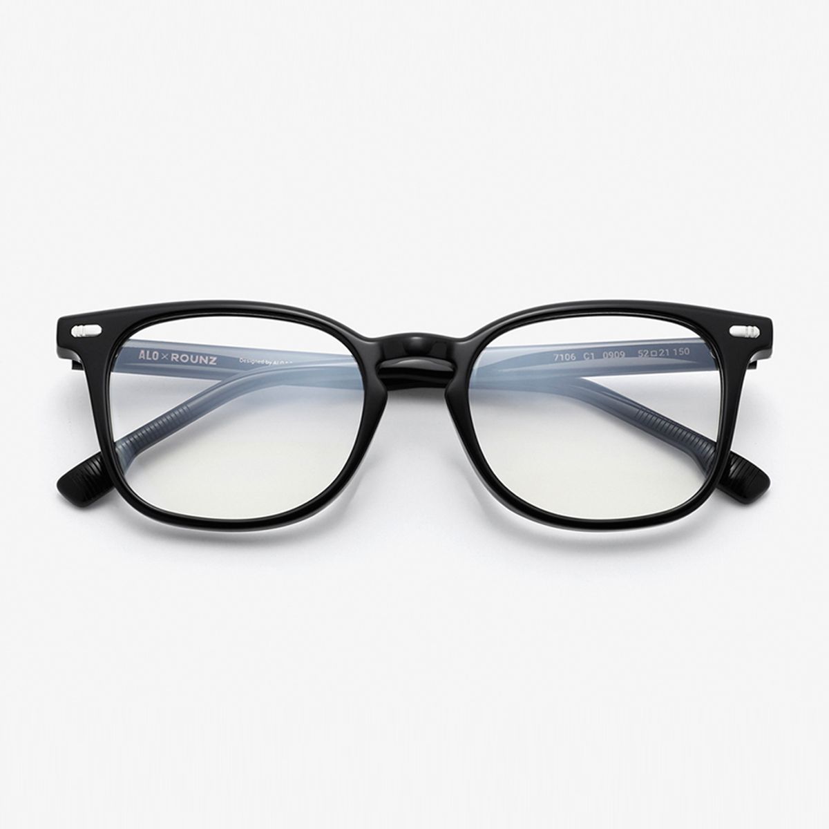 알로아이웨어(ALO EYEWEAR) [ALOXROUNZ] 웰링턴 프레임 ARA7106 C1 블랙