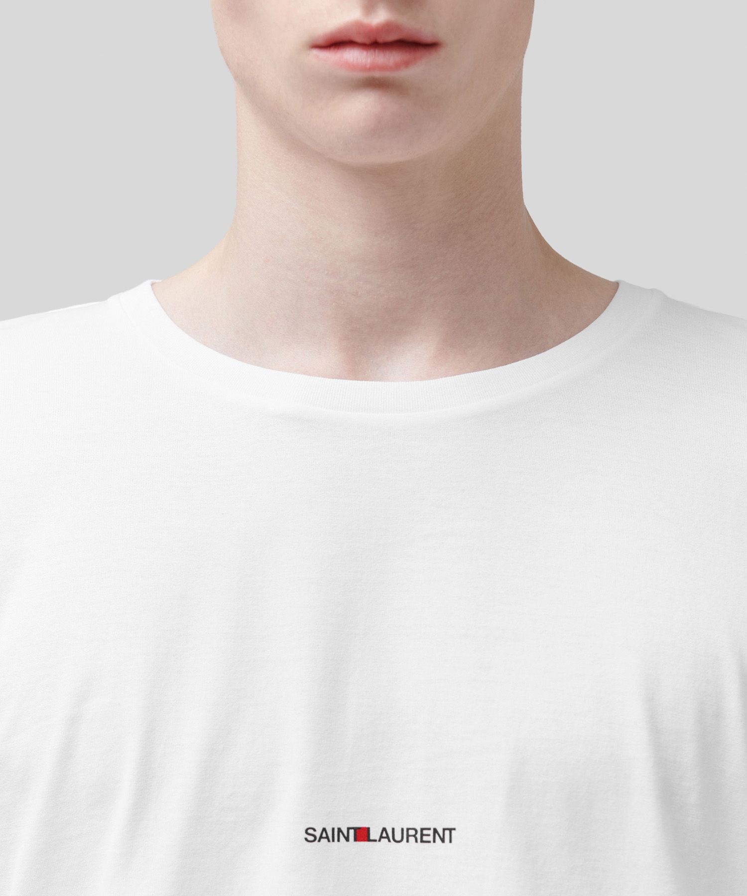 ■Saint Laurent■ Liv Gosh Short Sleeve T-Shirt White 464572 MUSINSA | SAINT LAURENT Ribbed Gosh short-sleeved T-shirt