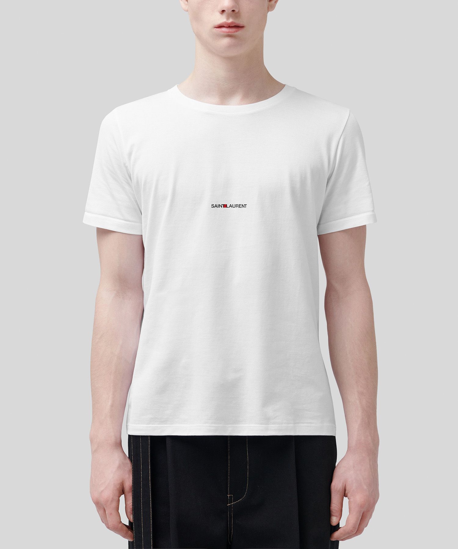 ■Saint Laurent■ Liv Gosh Short Sleeve T-Shirt White 464572 MUSINSA | SAINT LAURENT Ribbed Gosh short-sleeved T-shirt