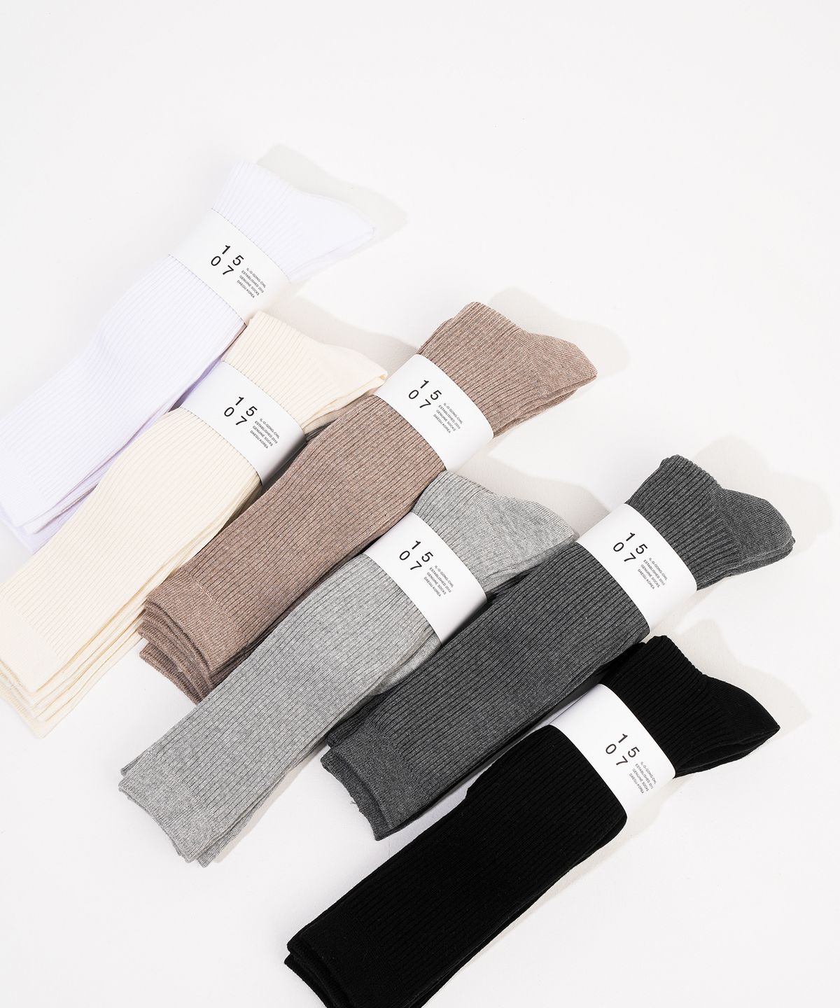 일오공칠(IL-O-GONG-CHIL) [3PACK] 1507 클래식 트라우져 하이 루즈 삭스 _ 스노우화이트/크림/밀크브라운/그레이/챠콜/블랙
