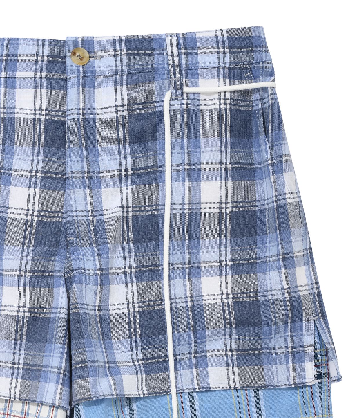 아조바이아조(AJOBYAJO) Check Mixed Shorts [Sky Blue]