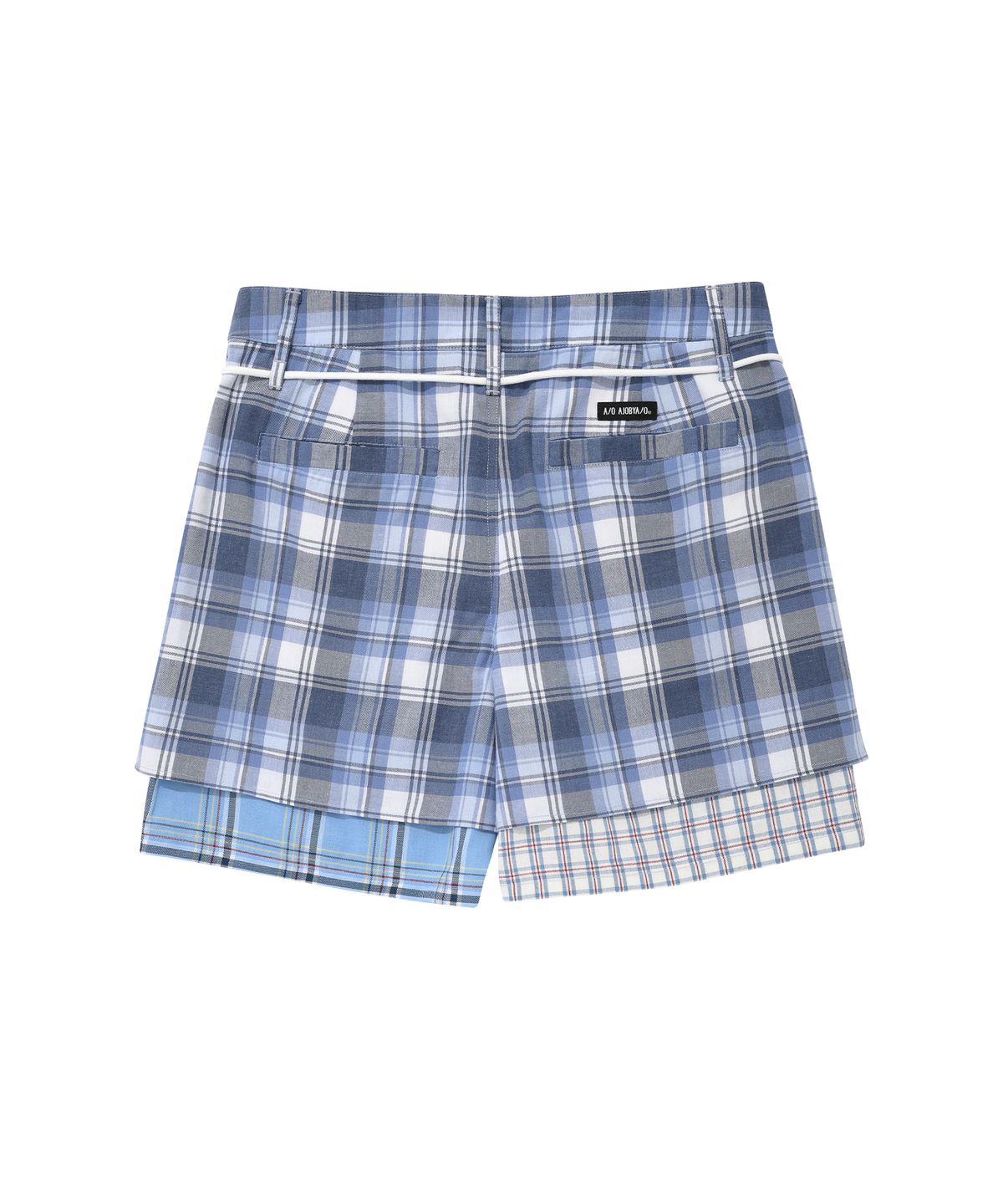 아조바이아조(AJOBYAJO) Check Mixed Shorts [Sky Blue]