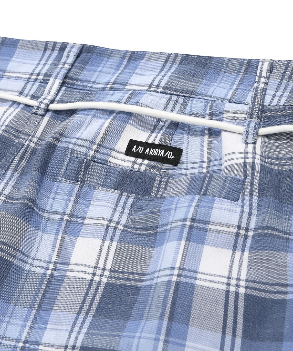 아조바이아조(AJOBYAJO) Check Mixed Shorts [Sky Blue]