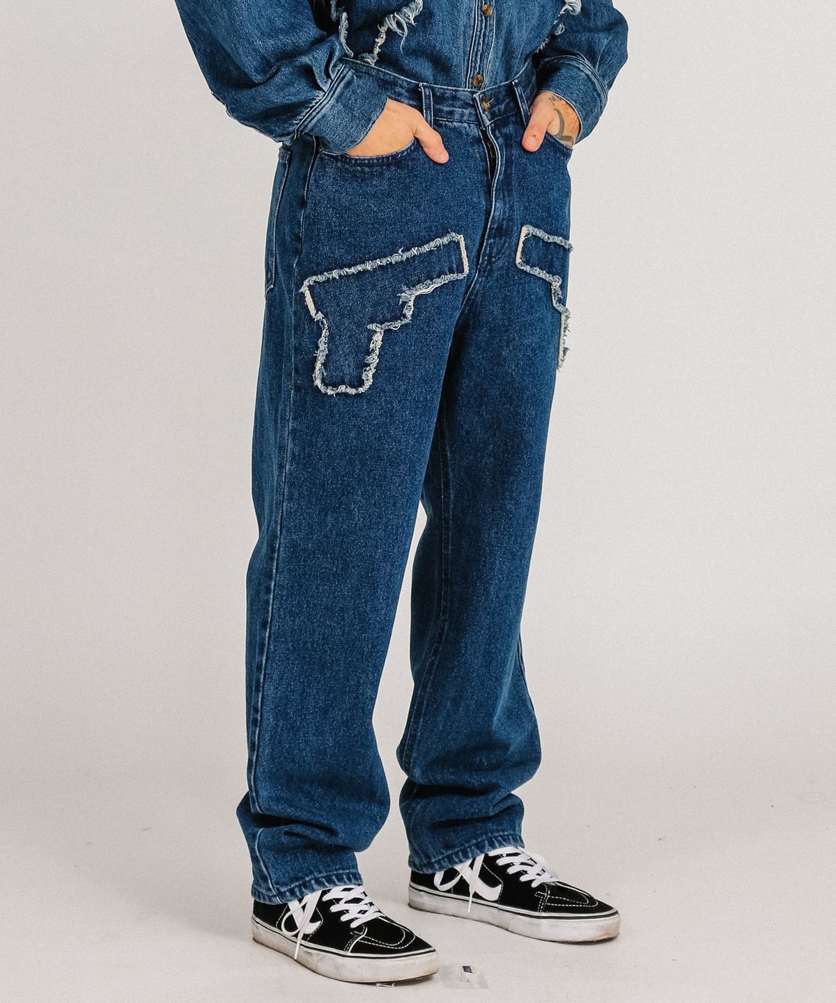 아조바이아조(AJOBYAJO) Gun Washed Jeans [Navy]
