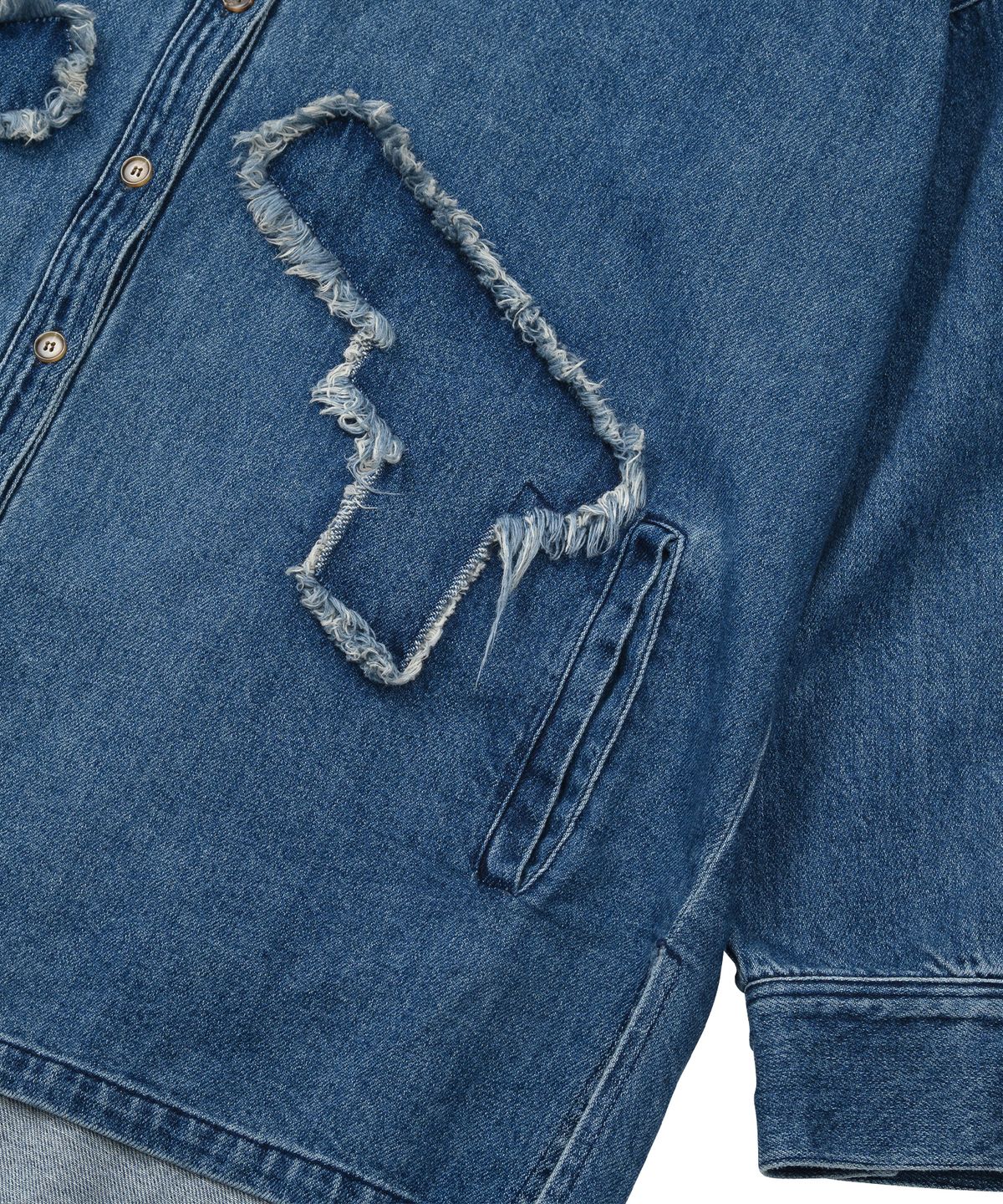 아조바이아조(AJOBYAJO) Gun Oversized Washed Denim Shirt [Navy]