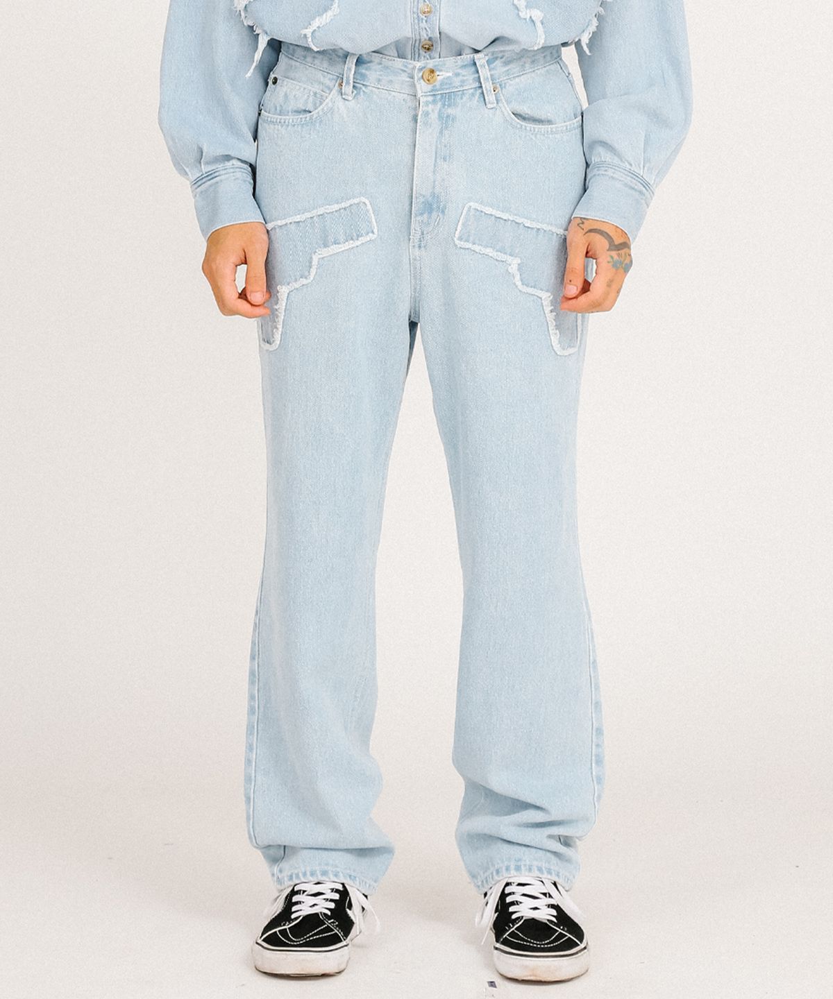 아조바이아조(AJOBYAJO) Gun Washed Jeans [Sky Blue]