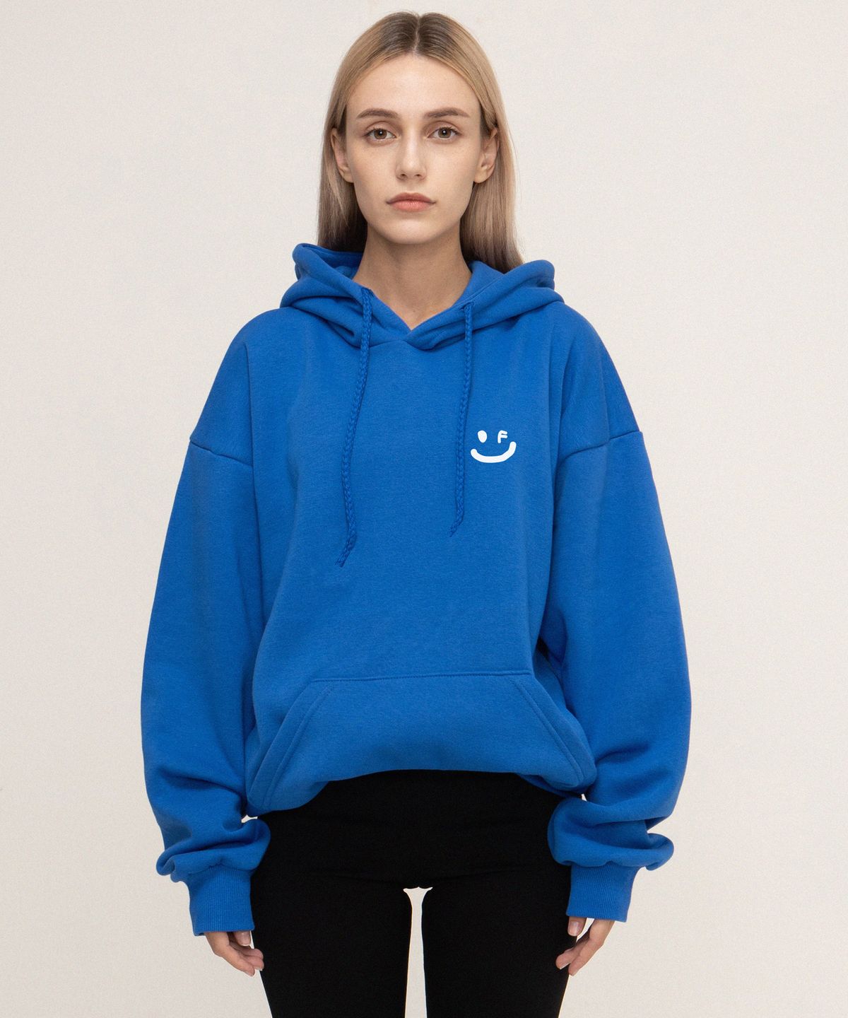 그레이버(GRAVER) [UNISEX]스몰 드로잉스마일 후드티_코발트블루