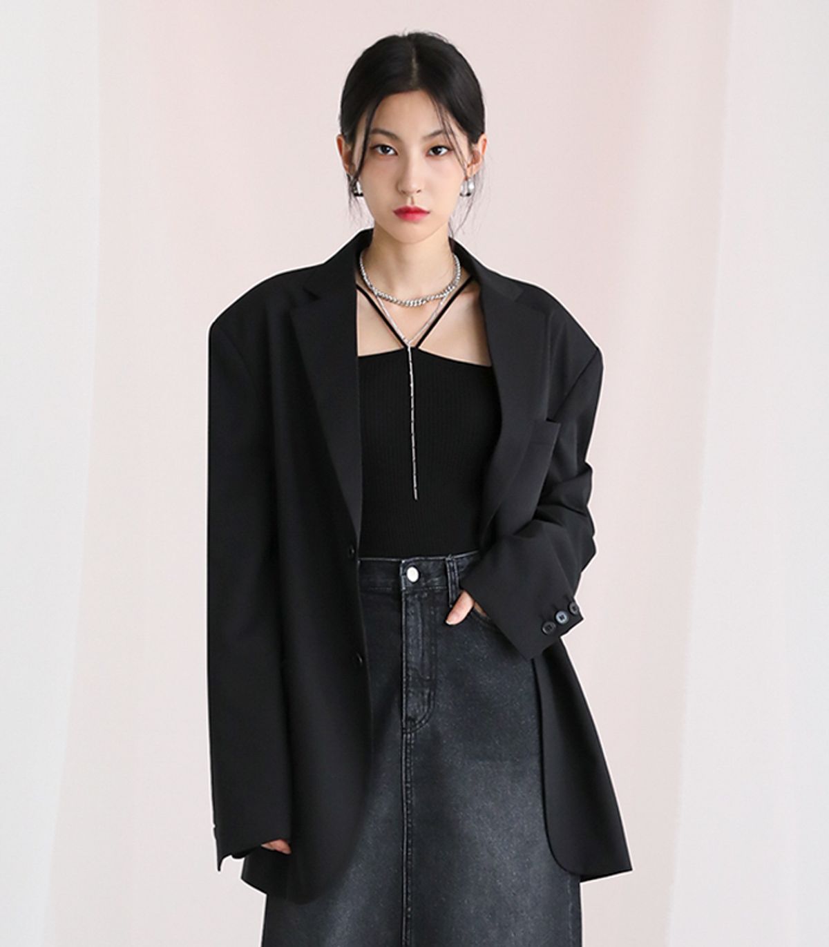 어반드레스(AVANDRESS) Boyfriend Single Blazer BLACK