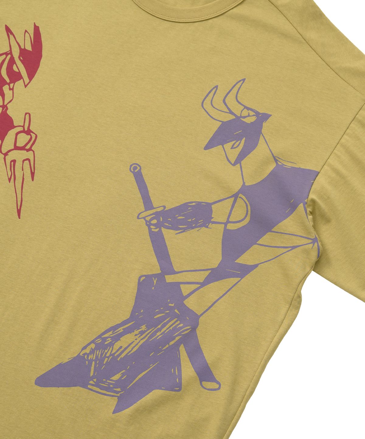 아조바이아조(AJOBYAJO) Robots Duel Oversized T-Shirt [Mustard]