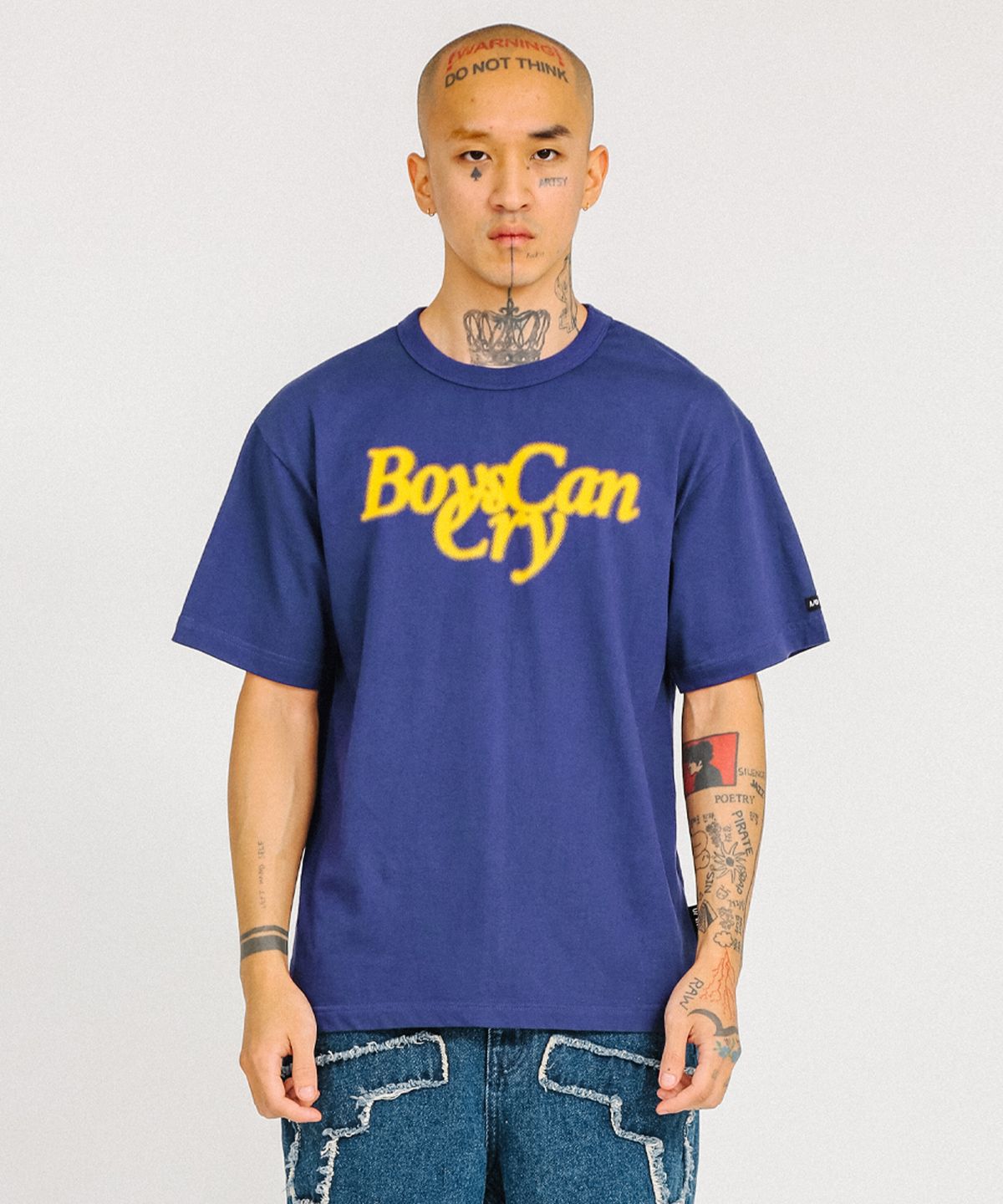 아조바이아조(AJOBYAJO) Boys Can Cry T-Shirt [Navy]