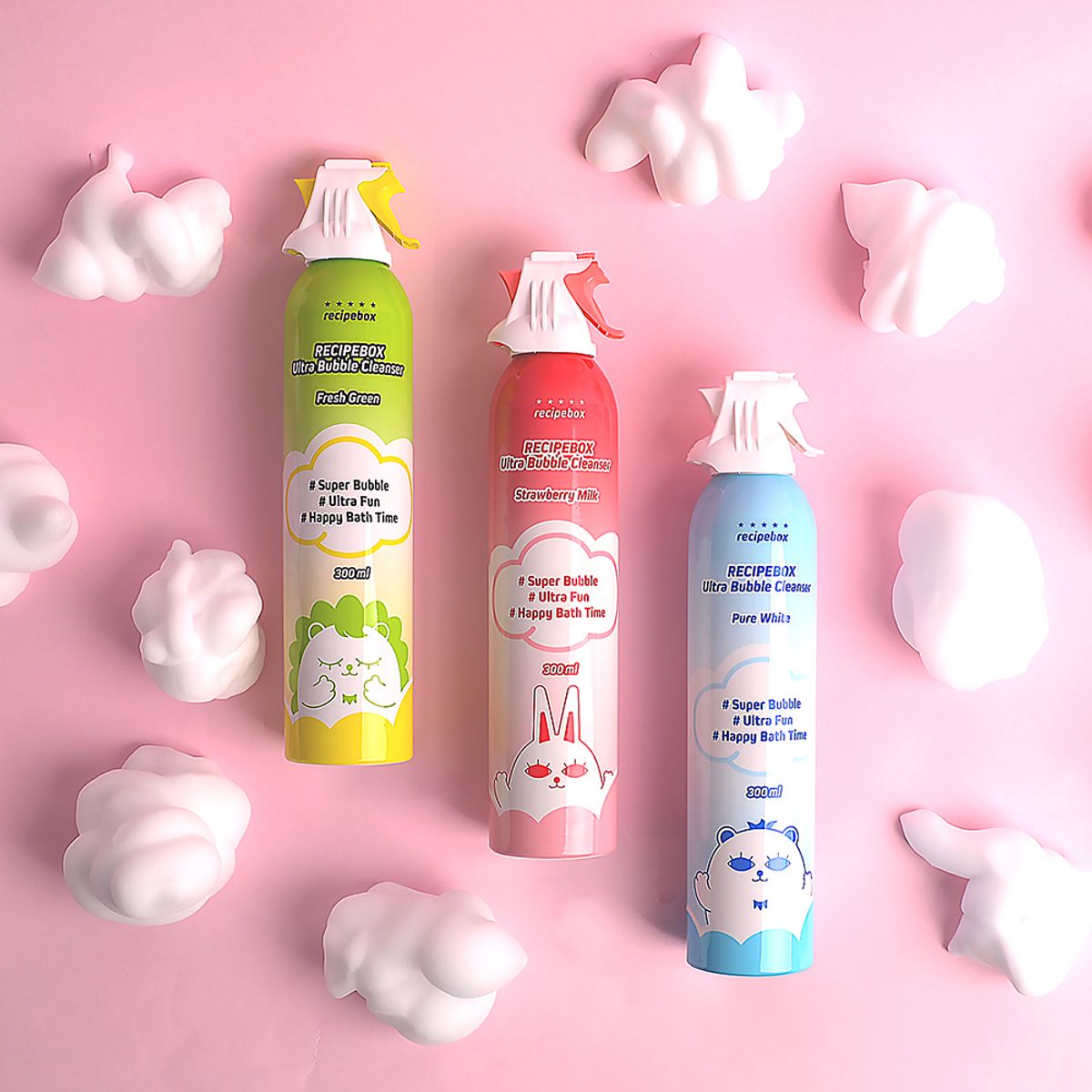레시피박스(RECIPEBOX) 어린이 거품목욕 유아 울트라 버블클렌져 300ml 3종 묶음