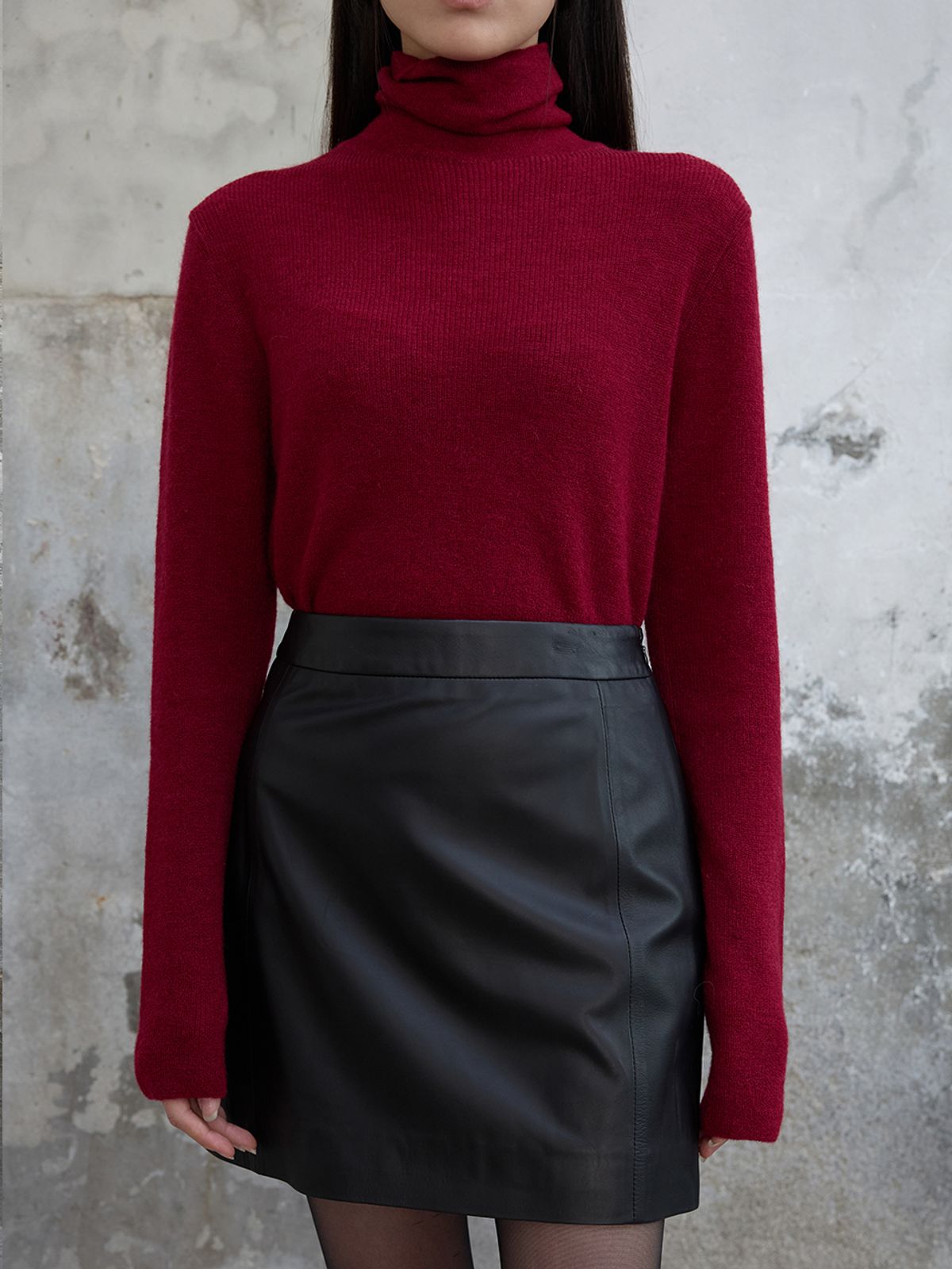 분닥세인츠(THE BOONDOCK SAINTS) Lambskin Leather Mini Skirt Black