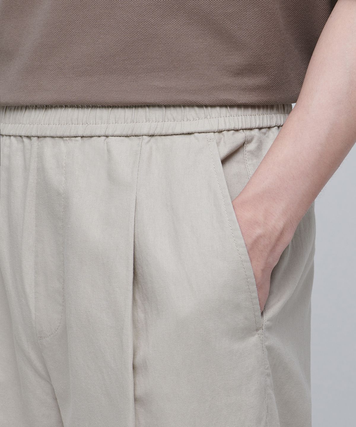 무신사 스탠다드(MUSINSA STANDARD) 코튼 린넨 원 턱 와이드 팬츠 [라이트 베이지]
