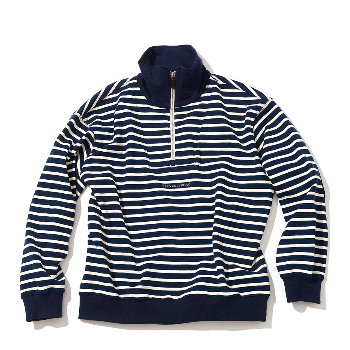 윌리엄스버그 뉴욕시티(WILLIAMSBURG NEWYORK CITY) Stripe Half zip-up Sweat Shirt_Navy