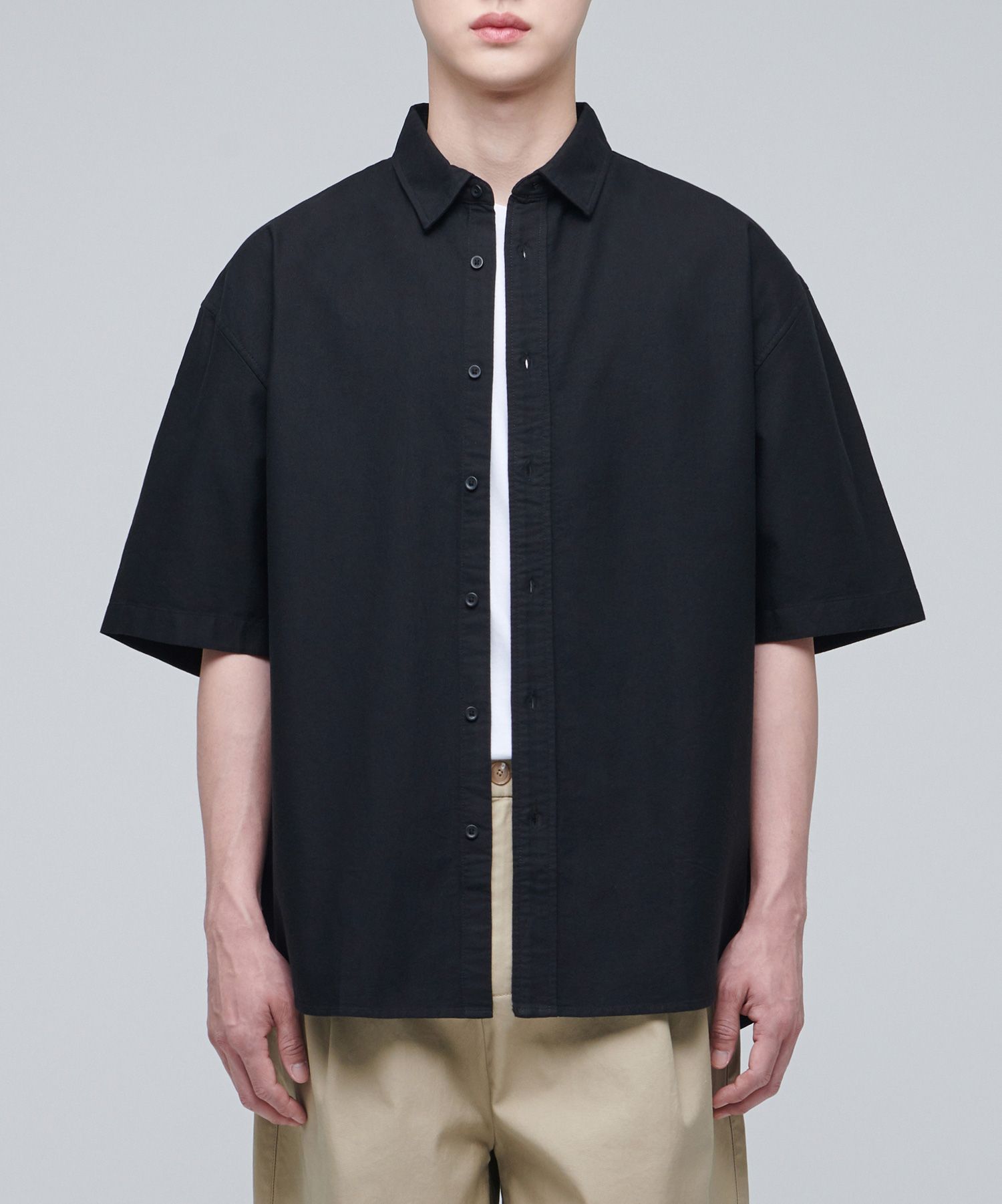 ★MUSINSA STANDARD★ Heavyweight oversized oxford shirt blac MUSINSA | COSTUME O'CLOCK Linen Overfit Long Sleeve Shirt 5